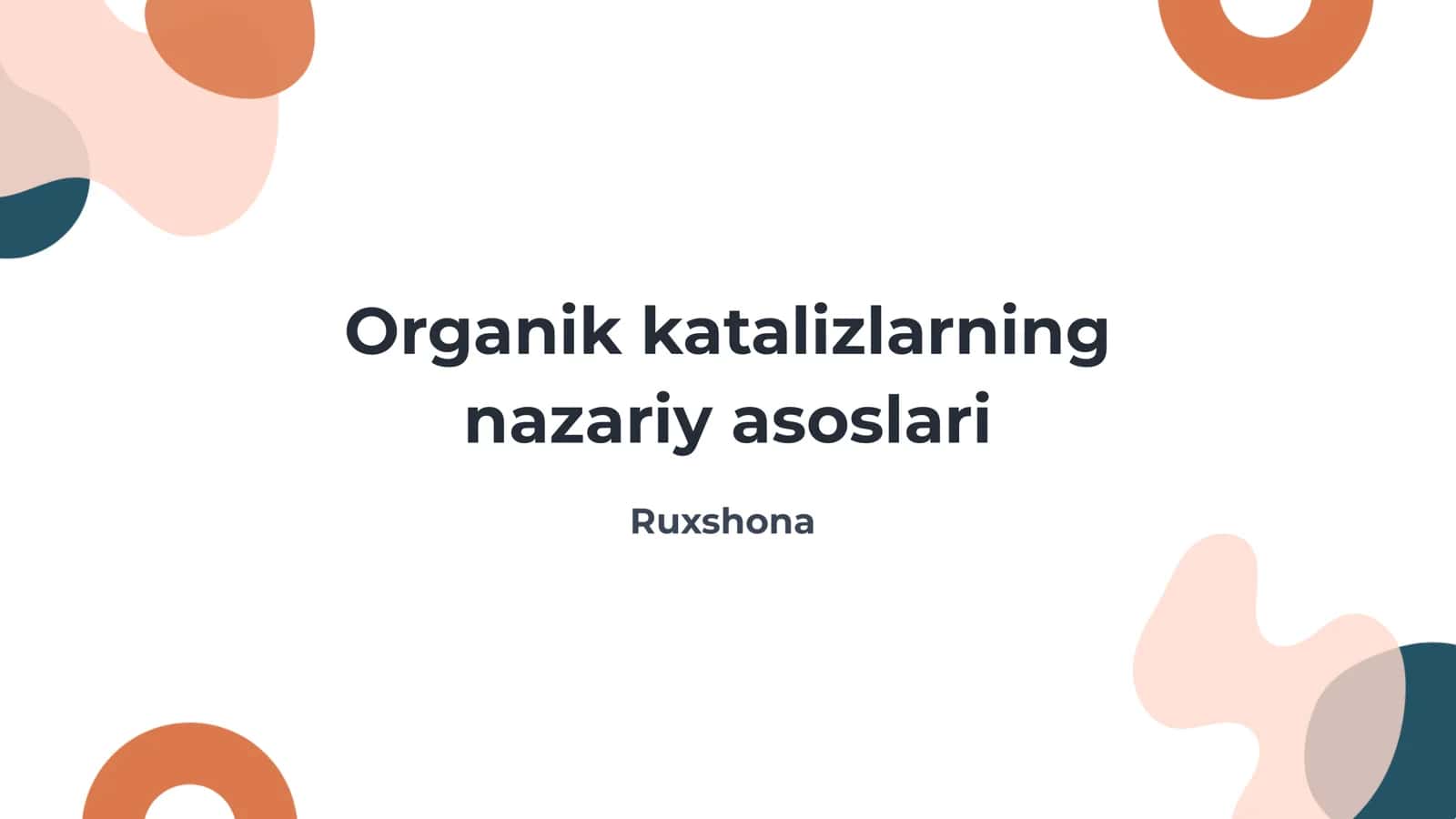 Organik katalizlarning nazariy asoslari
