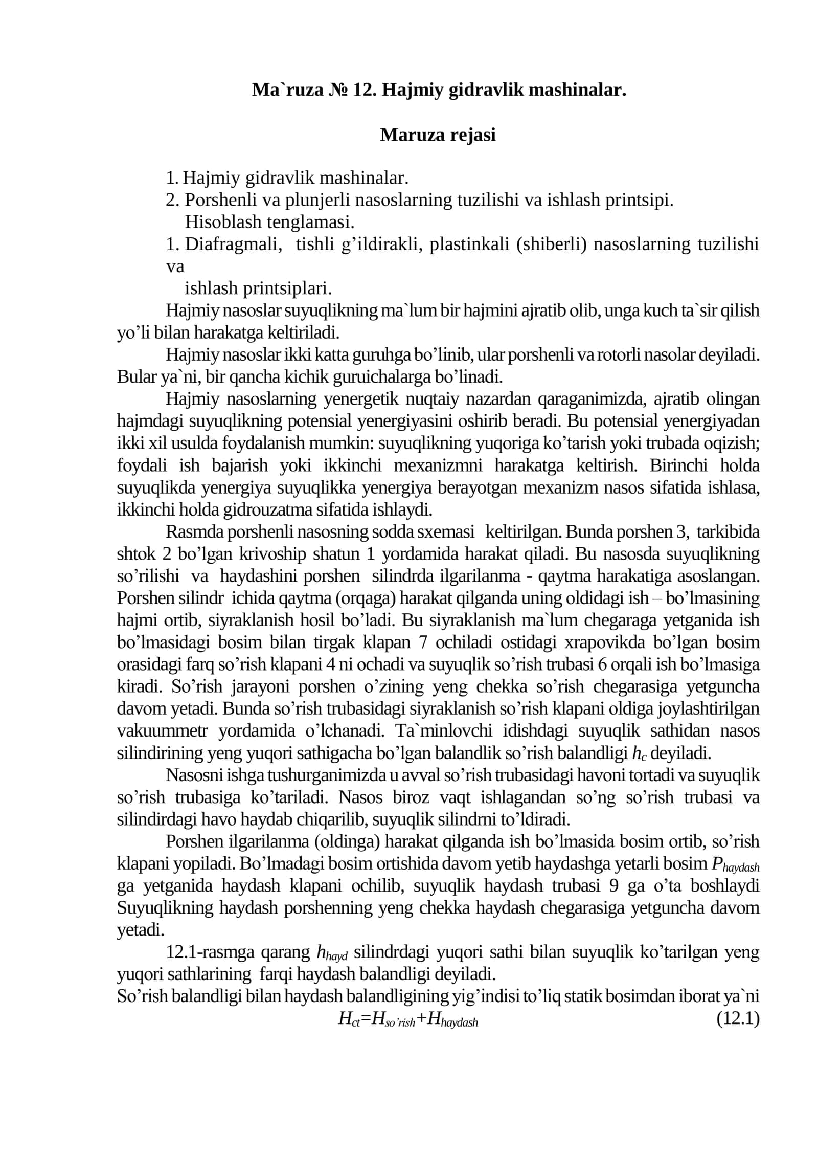 Hajmiy gidravlik mashinalar