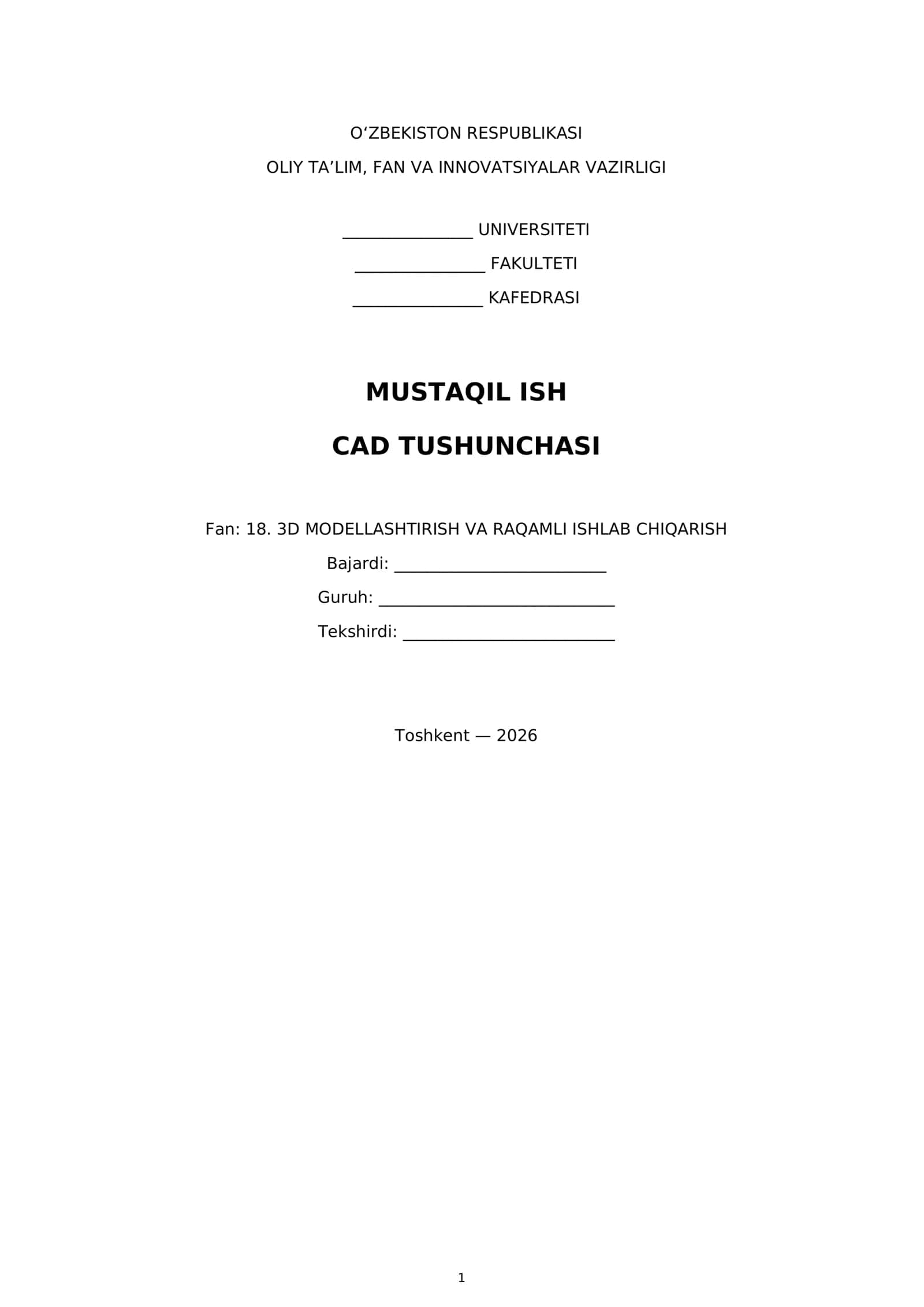 CAD tushunchasi