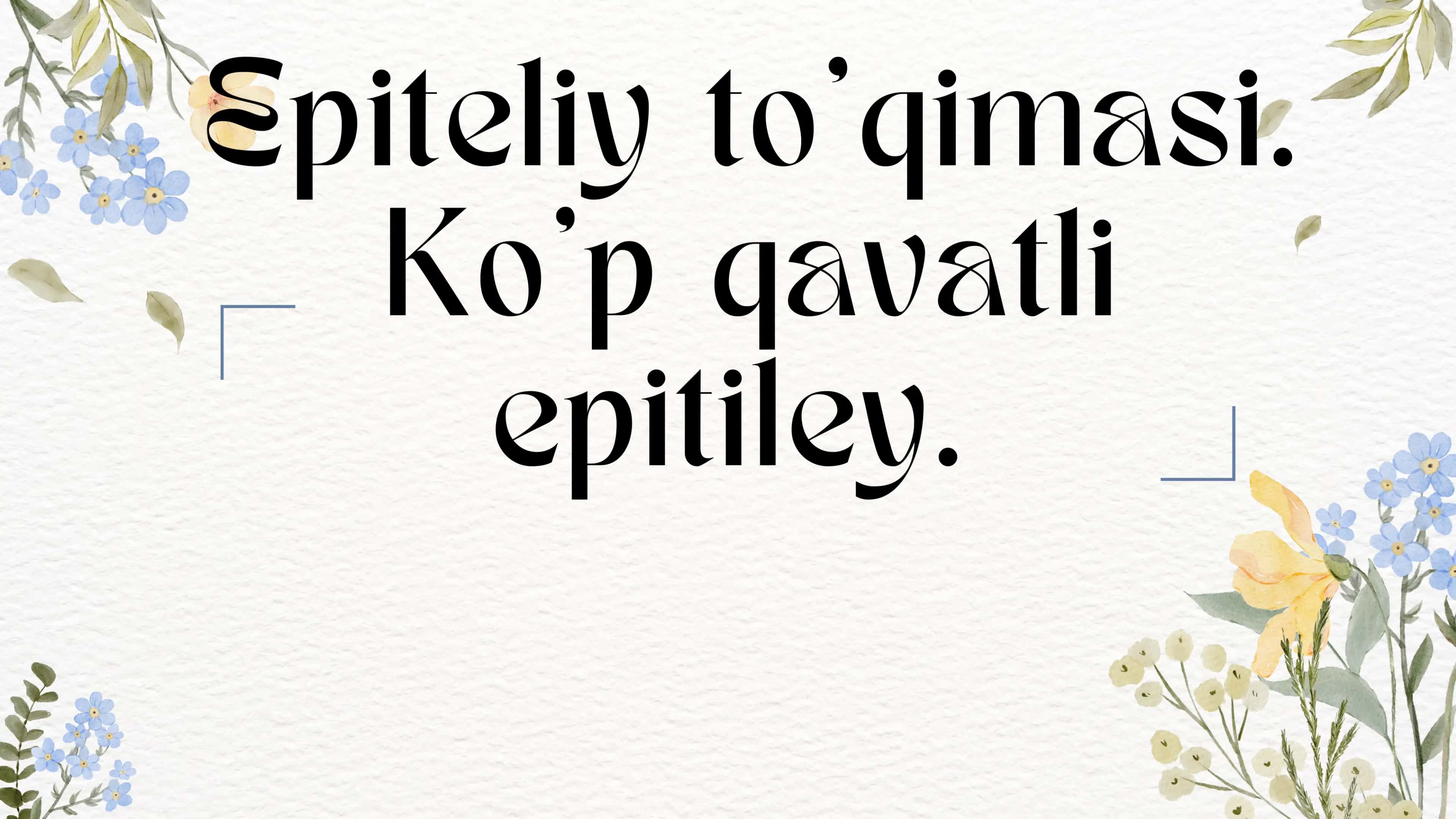 Epiteliy to'qimasi. Ko'p qavatli epitiley.