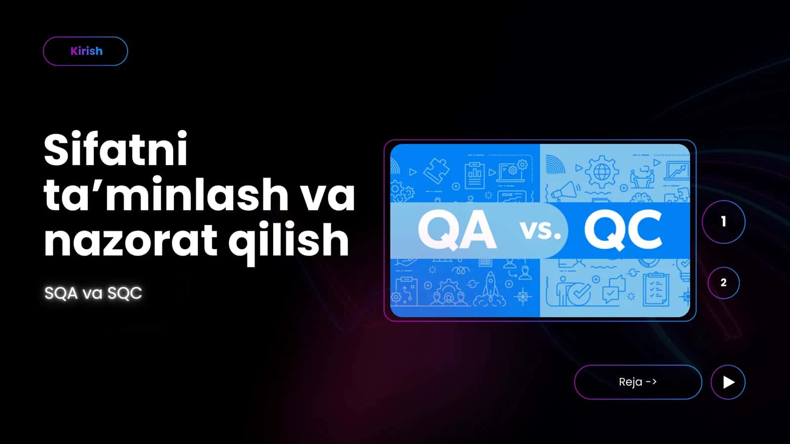 Sifatni ta'minlash va nazorat qilish bo'yicha taqdimot fayli