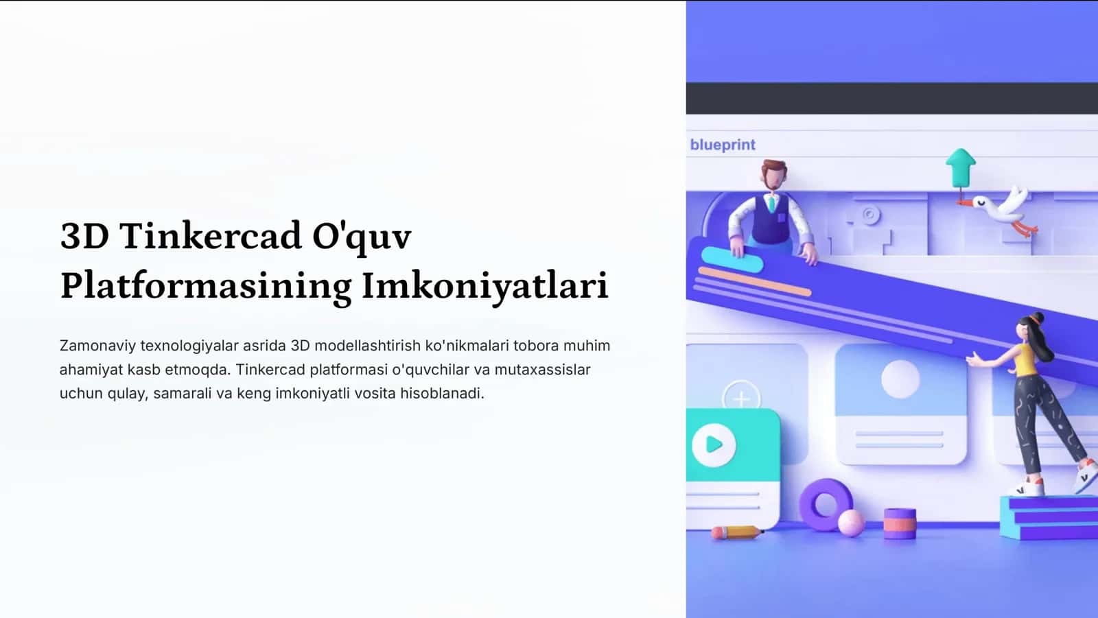 3D Tinkercad O'quv Platformasining Imkoniyatlari