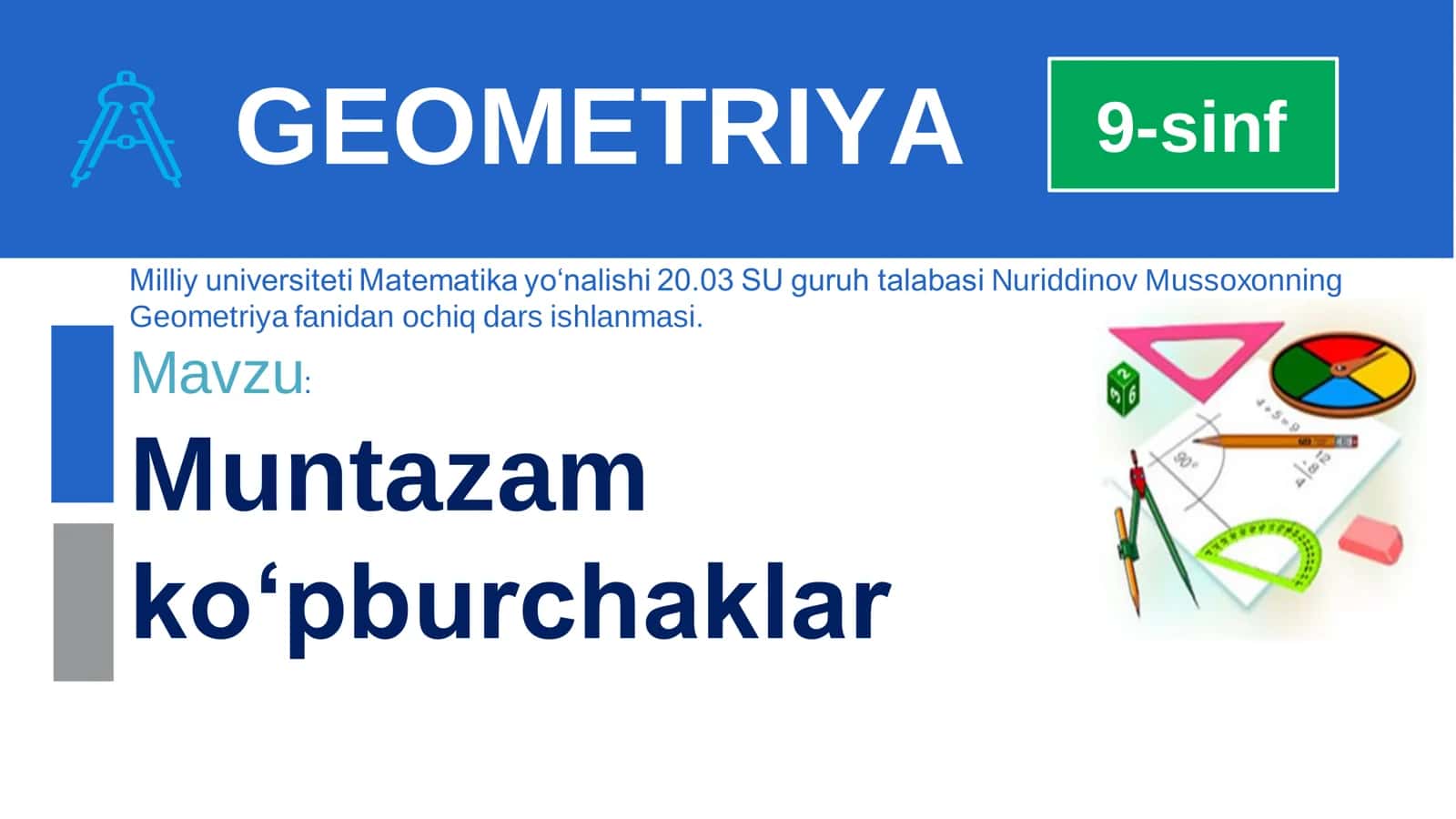 Muntazam ko‘pburchaklar