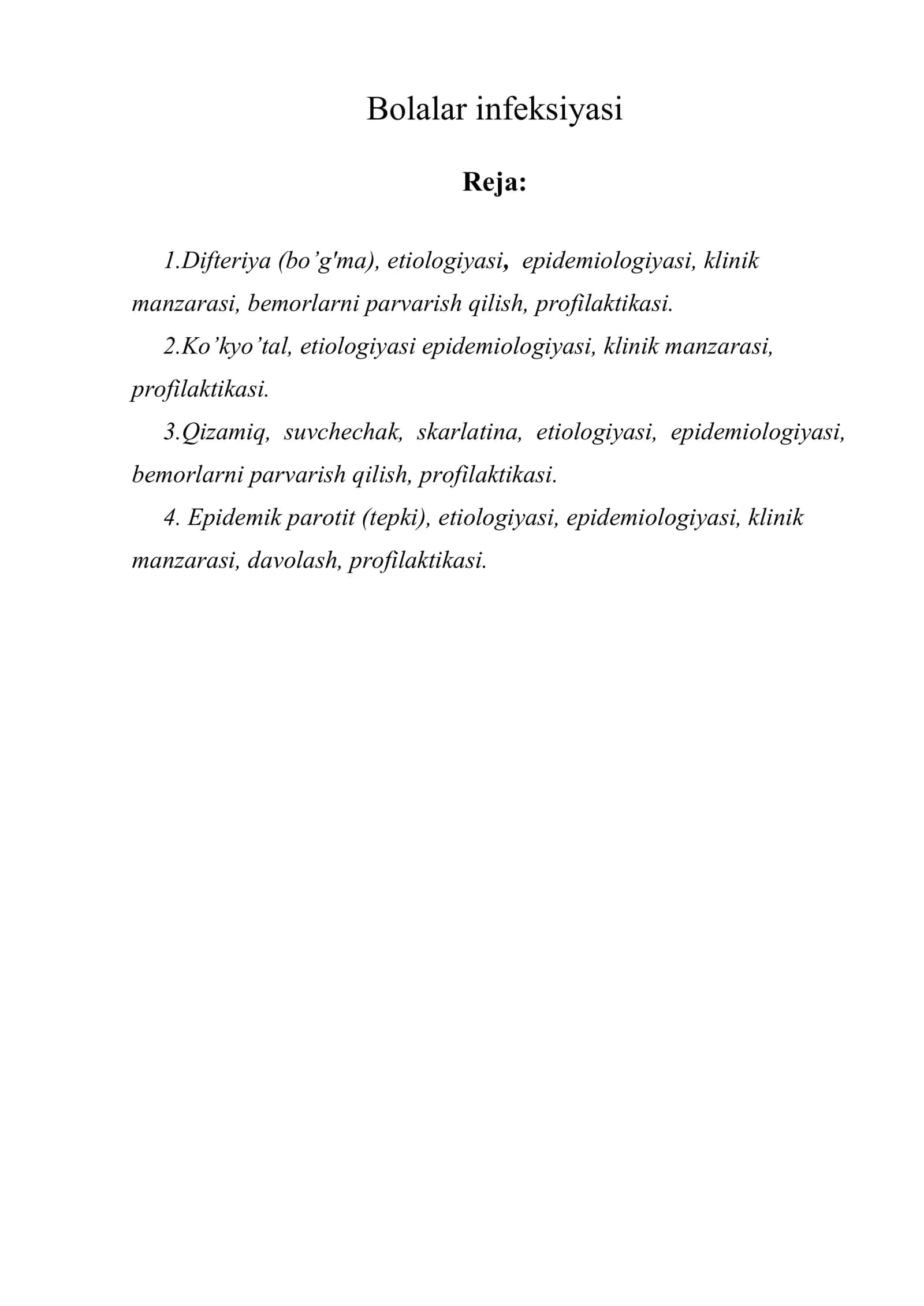 Bolalar infeksiyasi