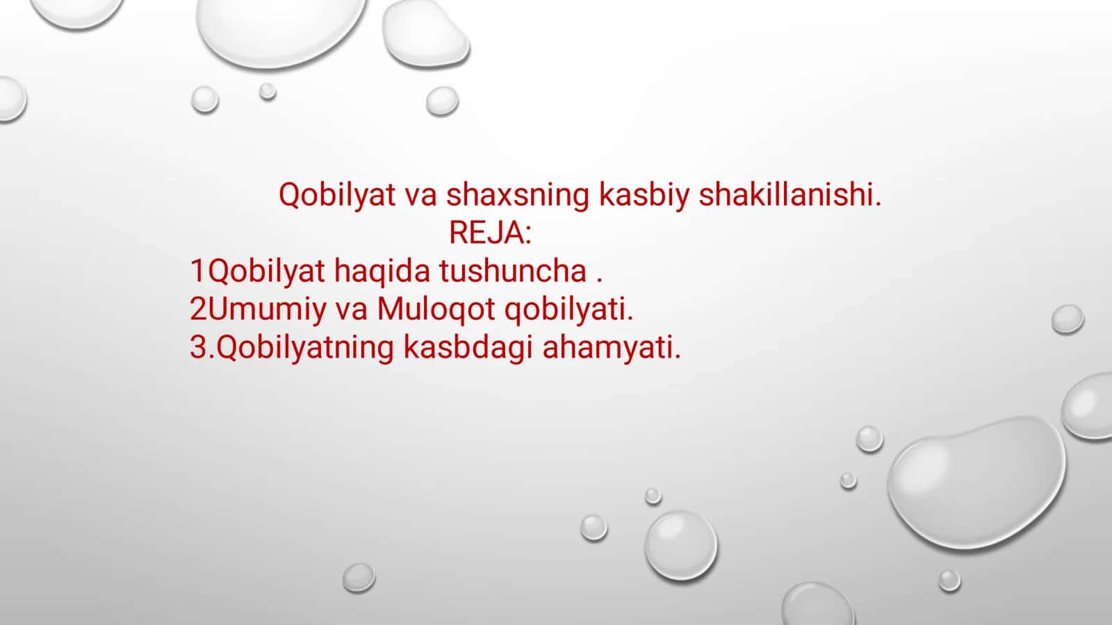 Qobilyat va shaxsning kasbiy shakillanishi