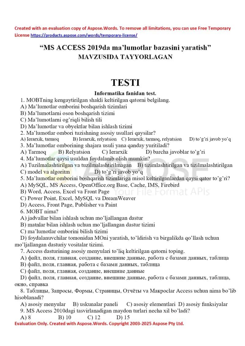 Access test