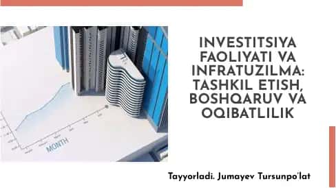 INVESTISIYA FAOLIYATI VA INFRATUZILMA: TASHKIL ETISH, BOSHQARUV VA OQIBATLILIK