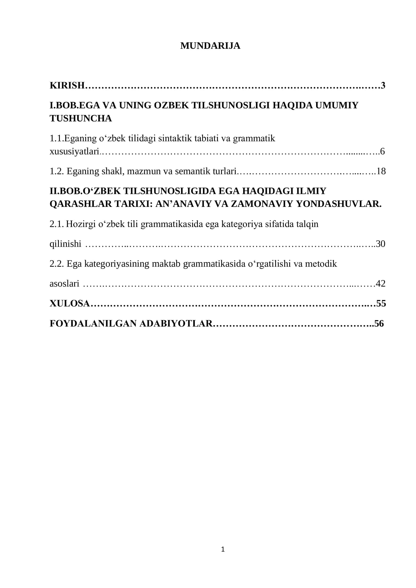 ega va uning o'zbek tilshunosligida o'rganilishi