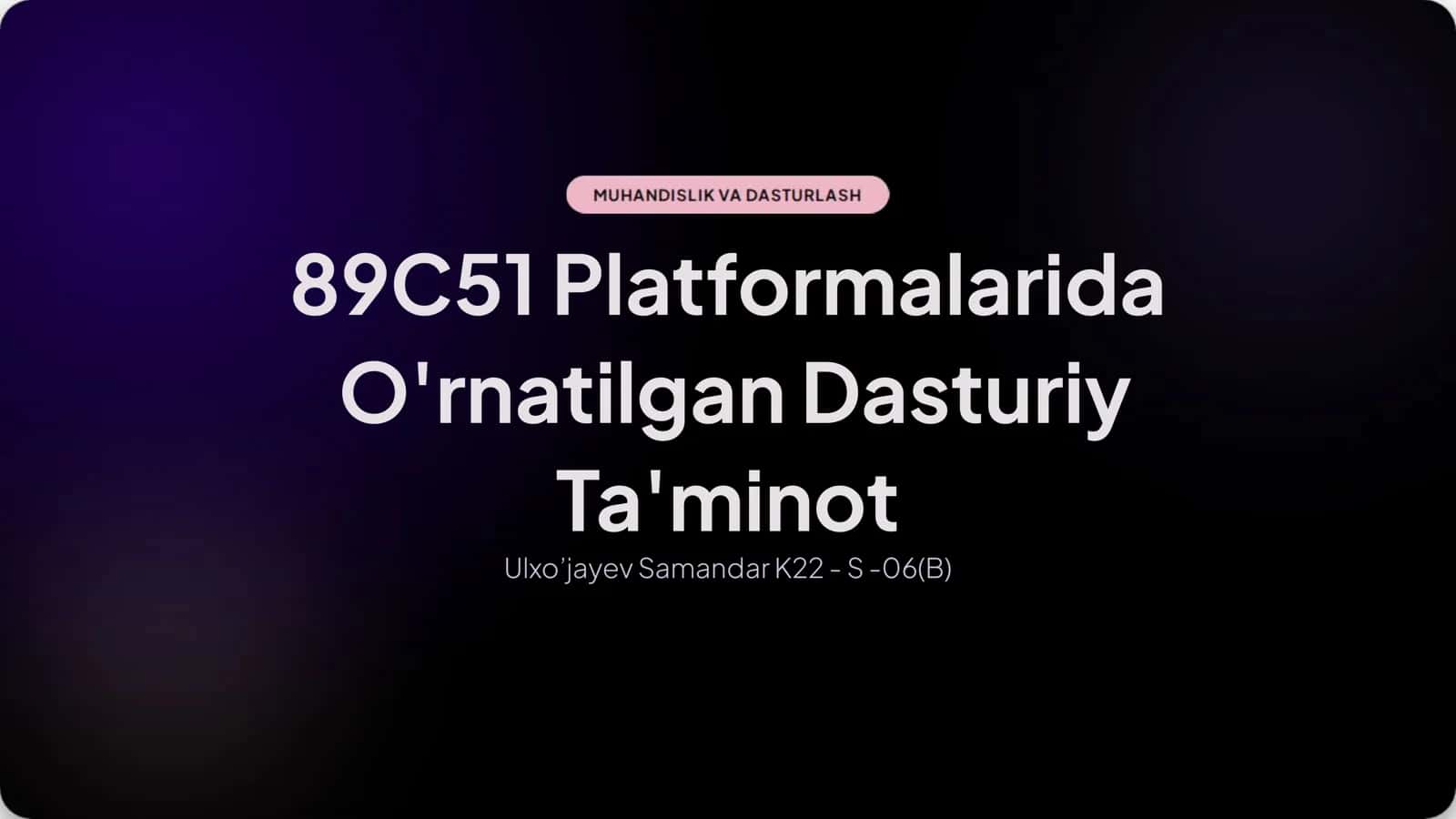 89C51 Mikrokontrolleri Nima?