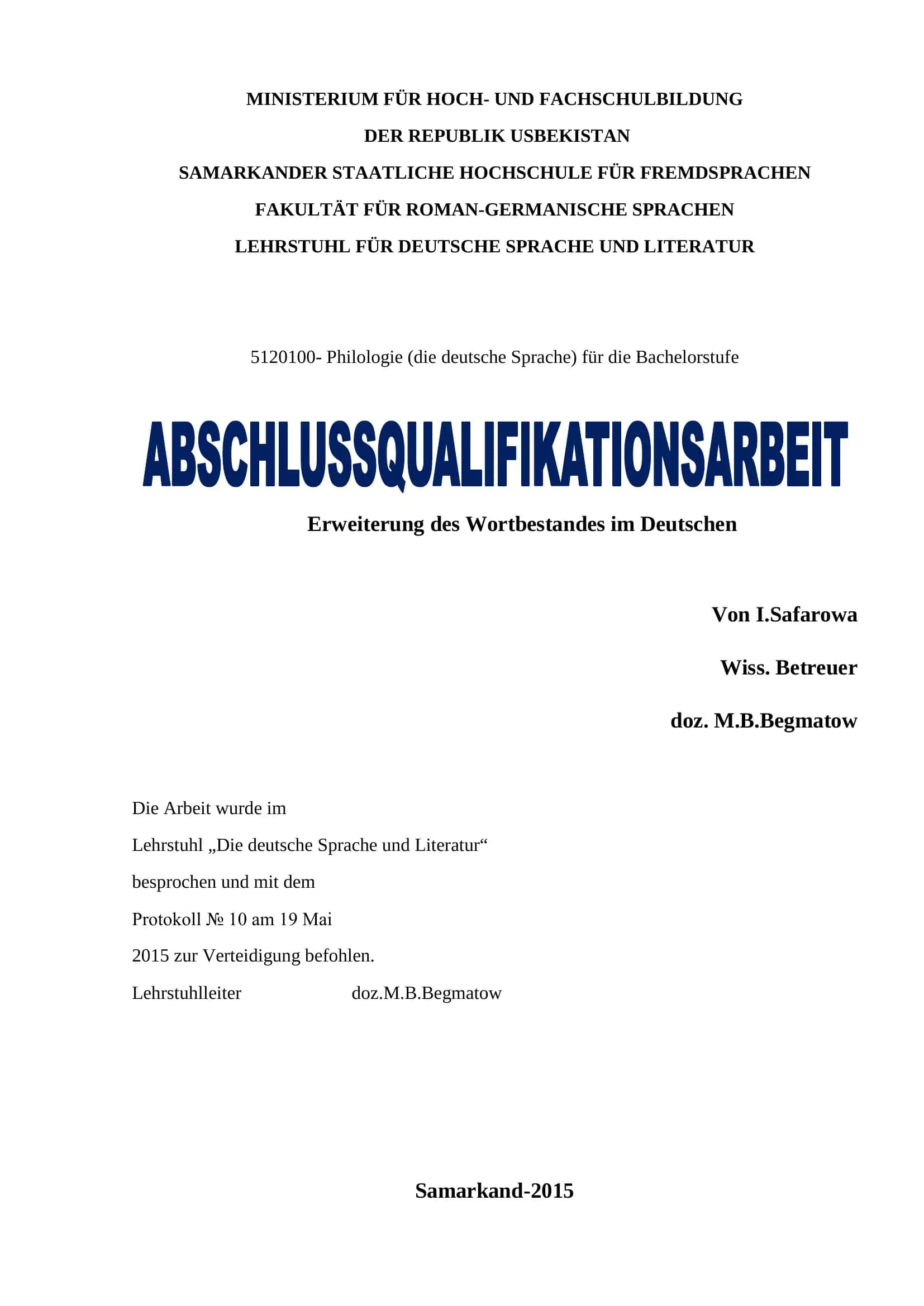 Erweiterung des Wortbestandes im Deutschen