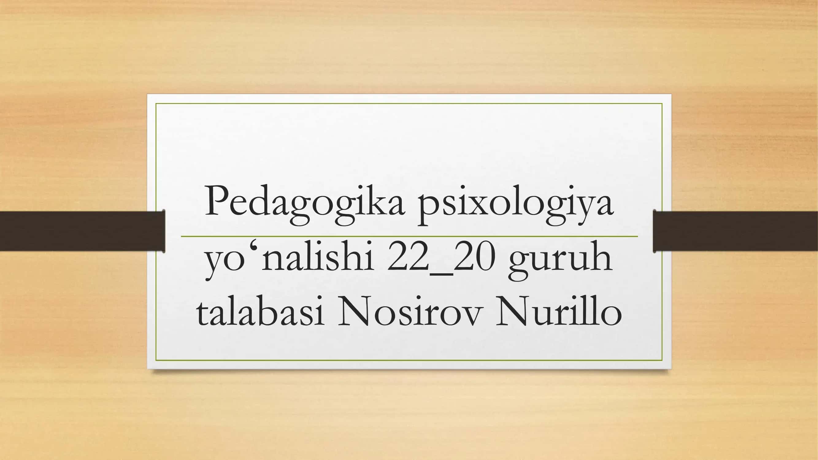 Kasbiy pedagogika fanining metodologiyasi