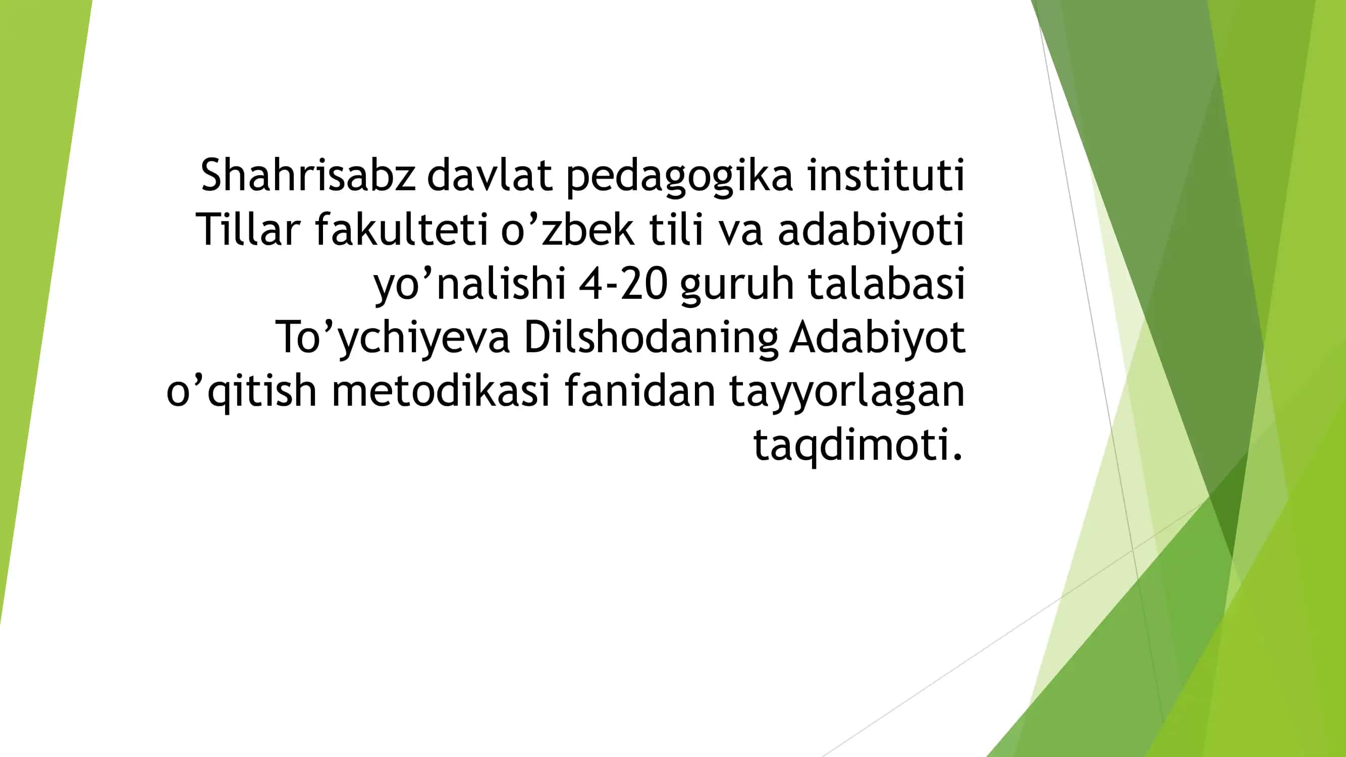 Erkin Vohidoning “Nido “ dostoni