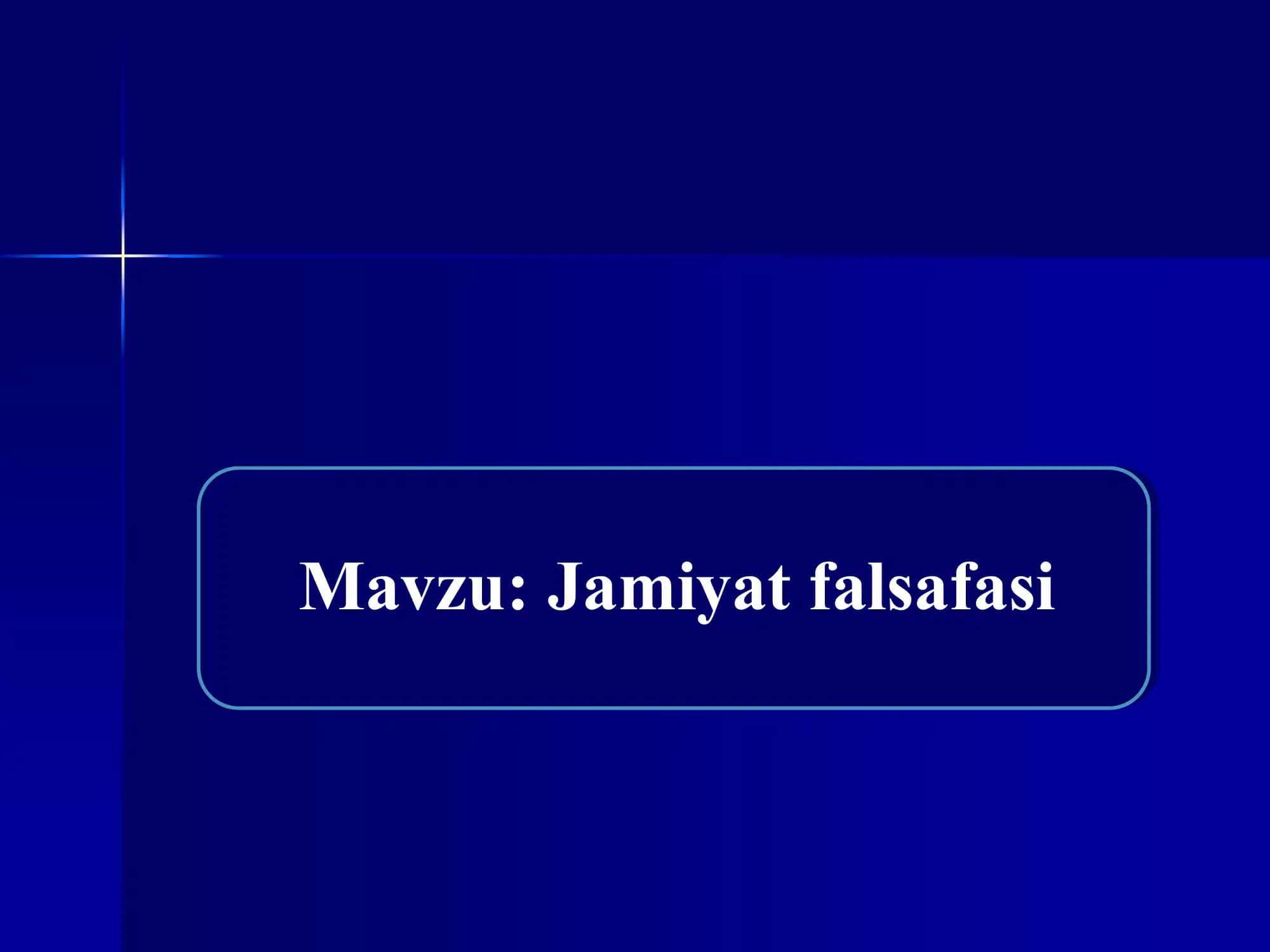 Jamiyat falsafasi