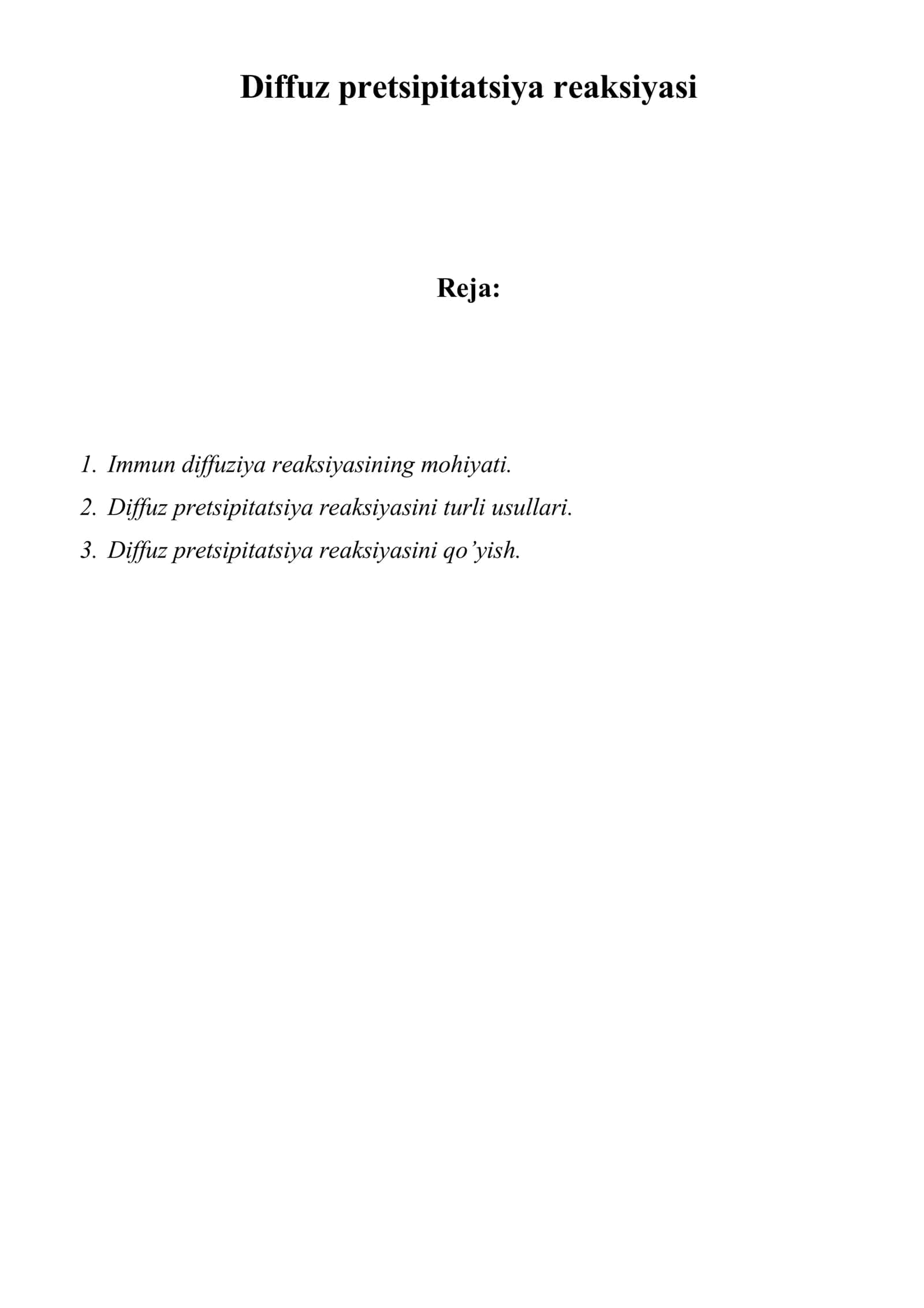 Diffuz pretsipitatsiya reaksiyasi