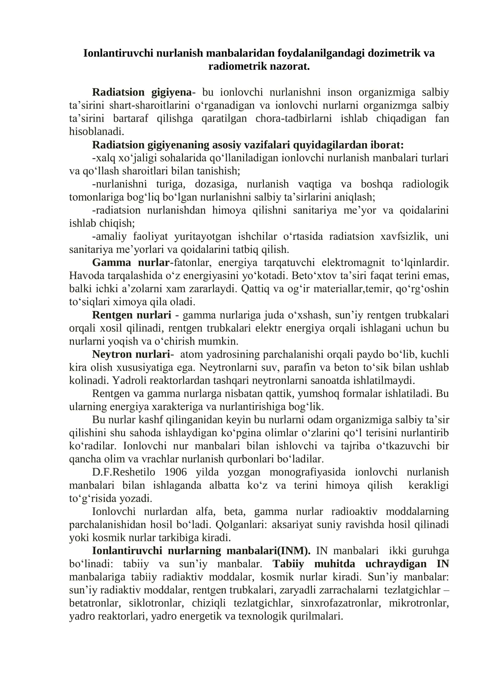 Radiatsion Gigiyena