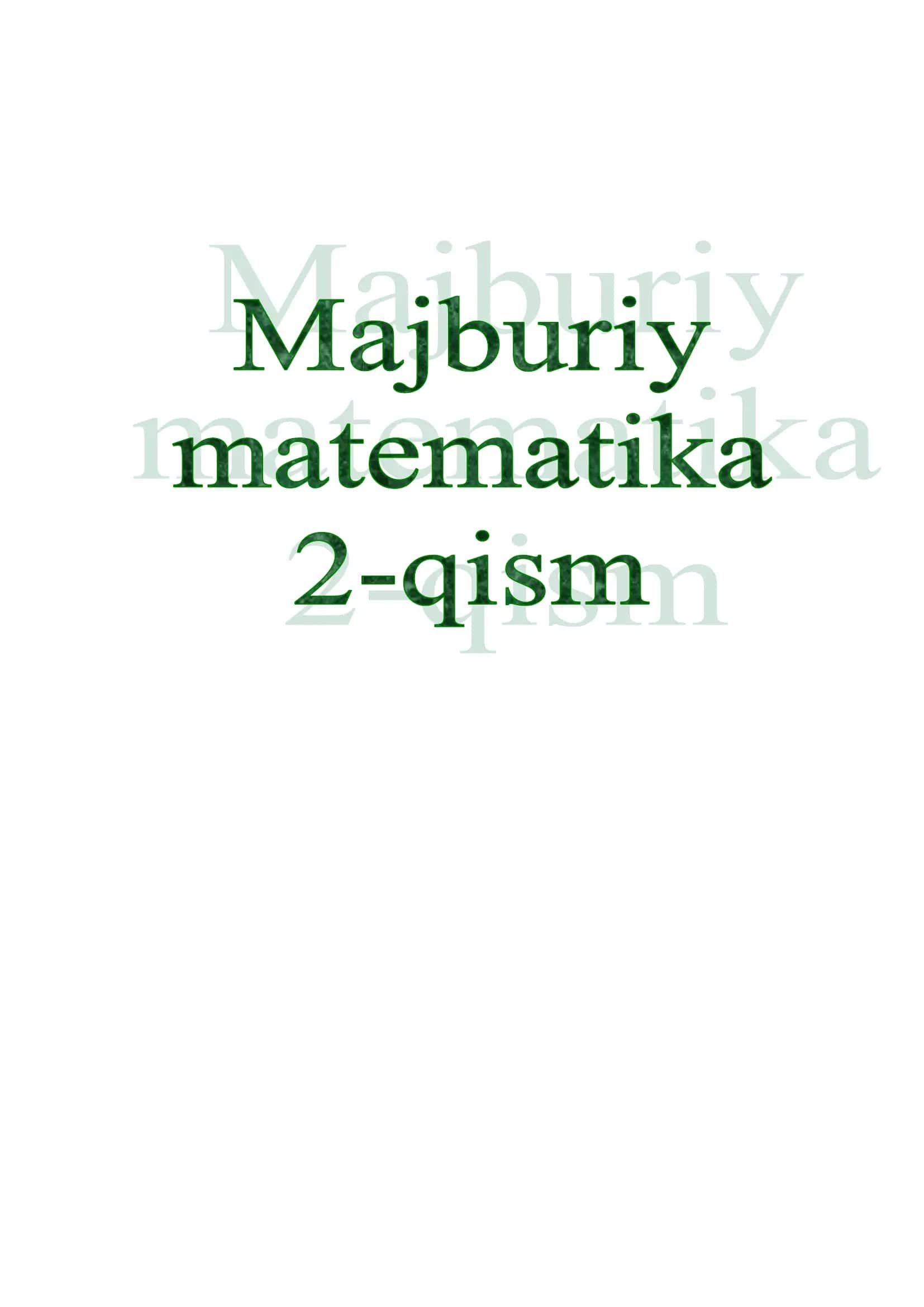 Majburiy matematikadan testlar