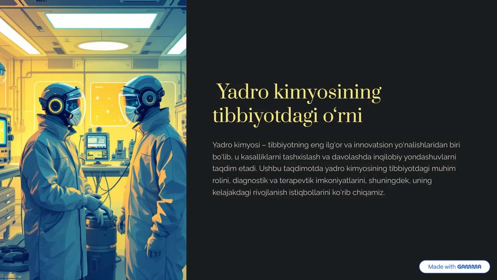 Yadro kimyosining tibbiyotdagi orni