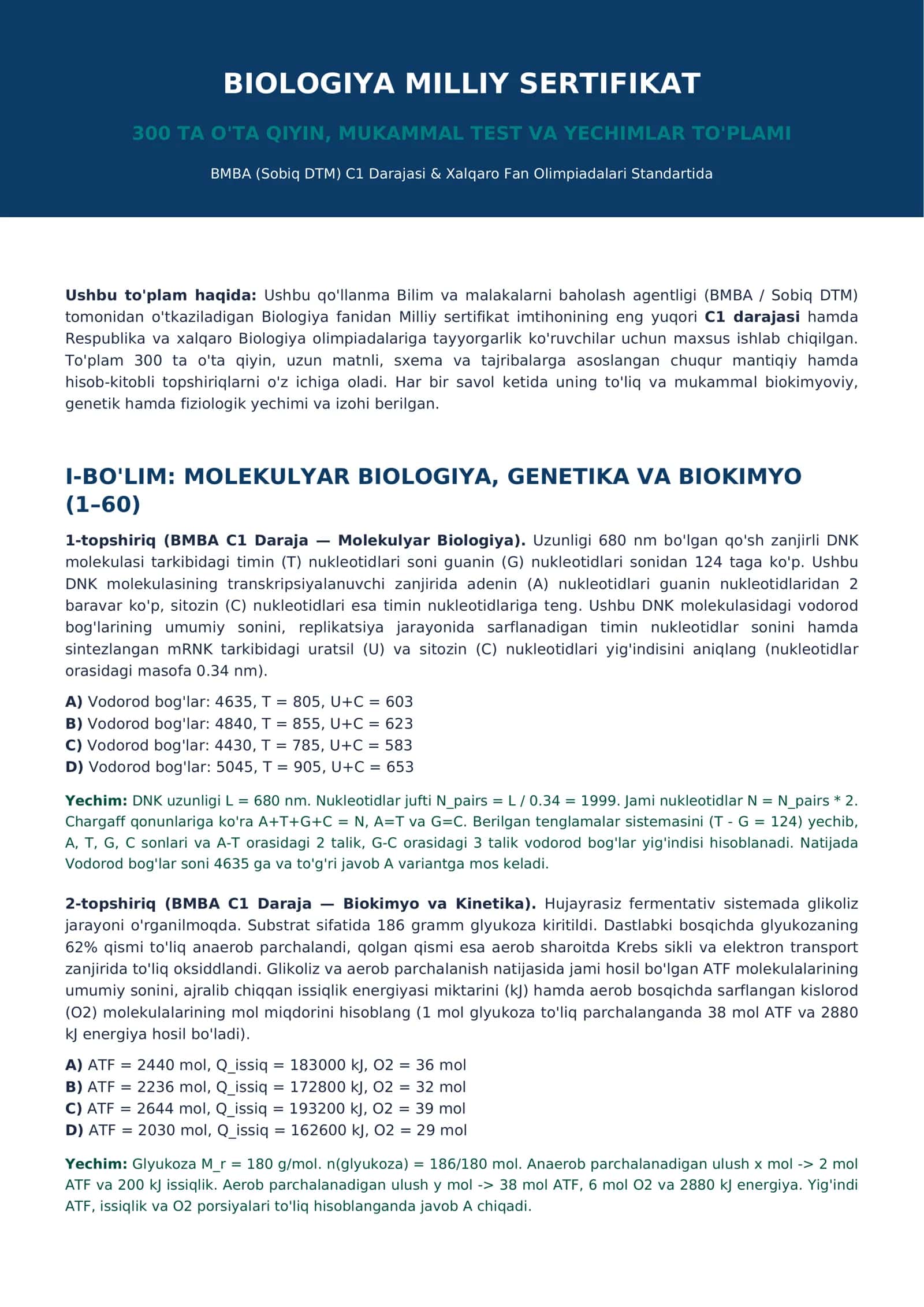 BIOLOGIYA MILLIY SERTIFIKAT