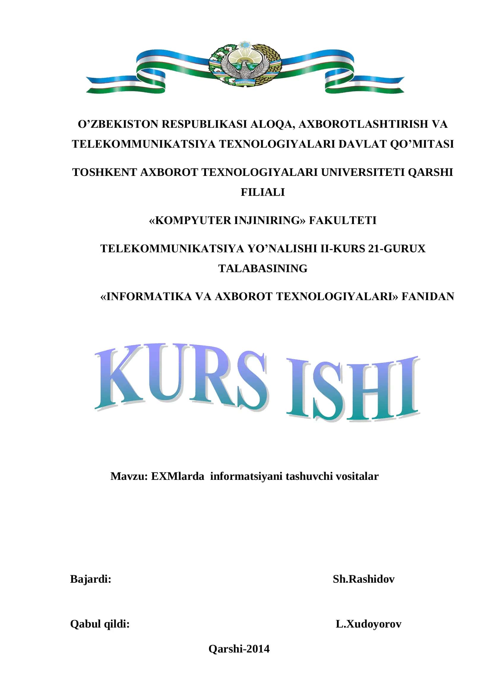 EXMlarda informatsiyani tashuvchi vositalar