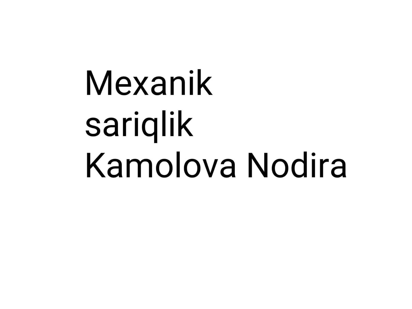 Mexanik sariqlikning etiologiyasi
