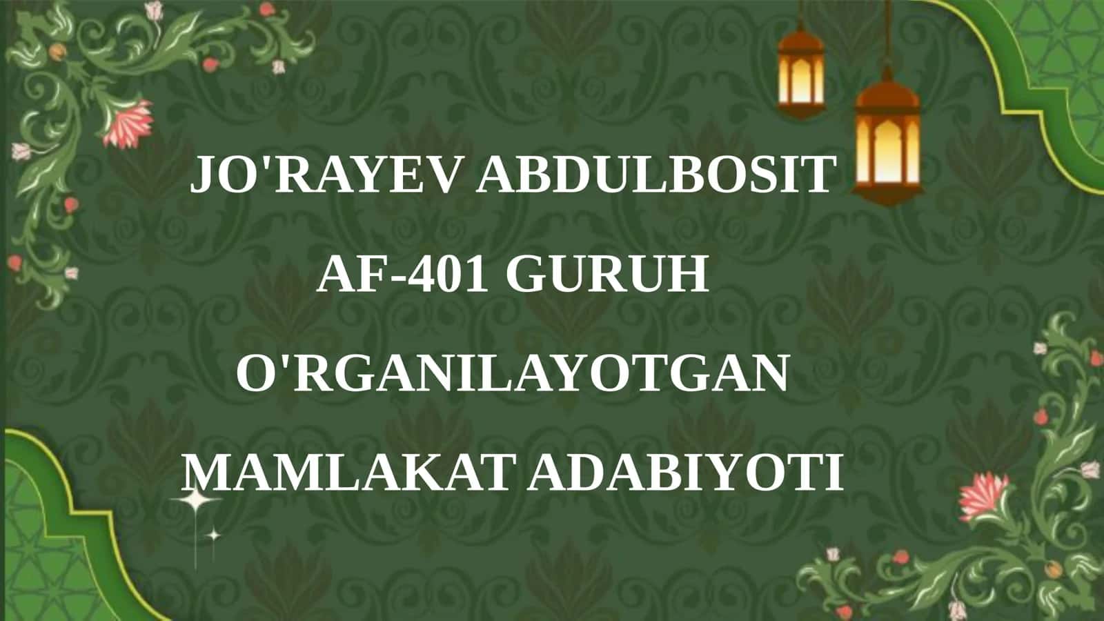 ARAB QASIDALARINING AN’ANAVIY TARKIBI