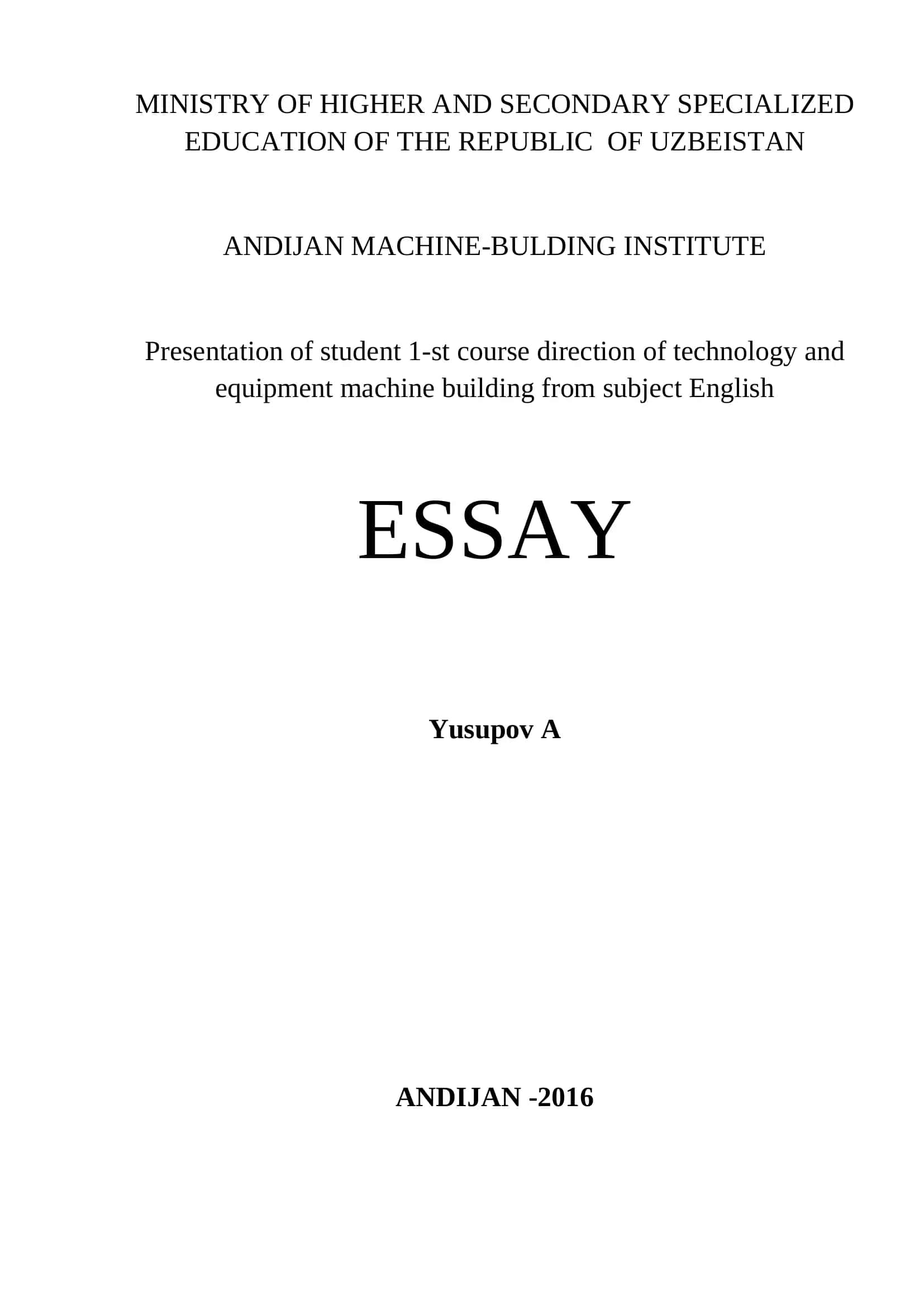 Essay on Thermodynamics