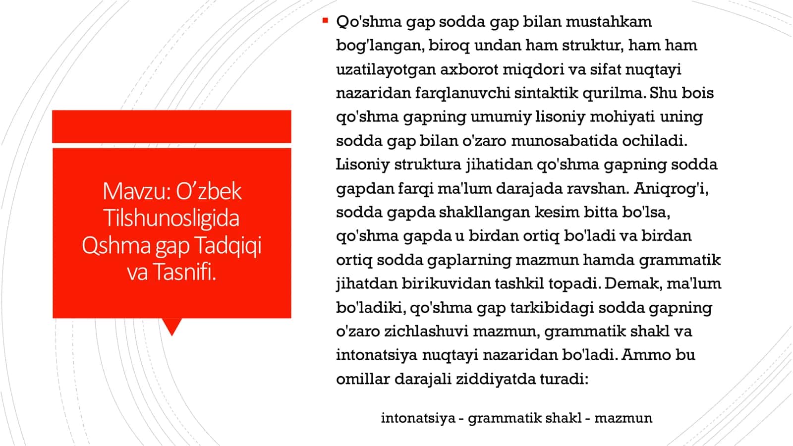 Qo'shma gap va uning sintaktik tuzilishi