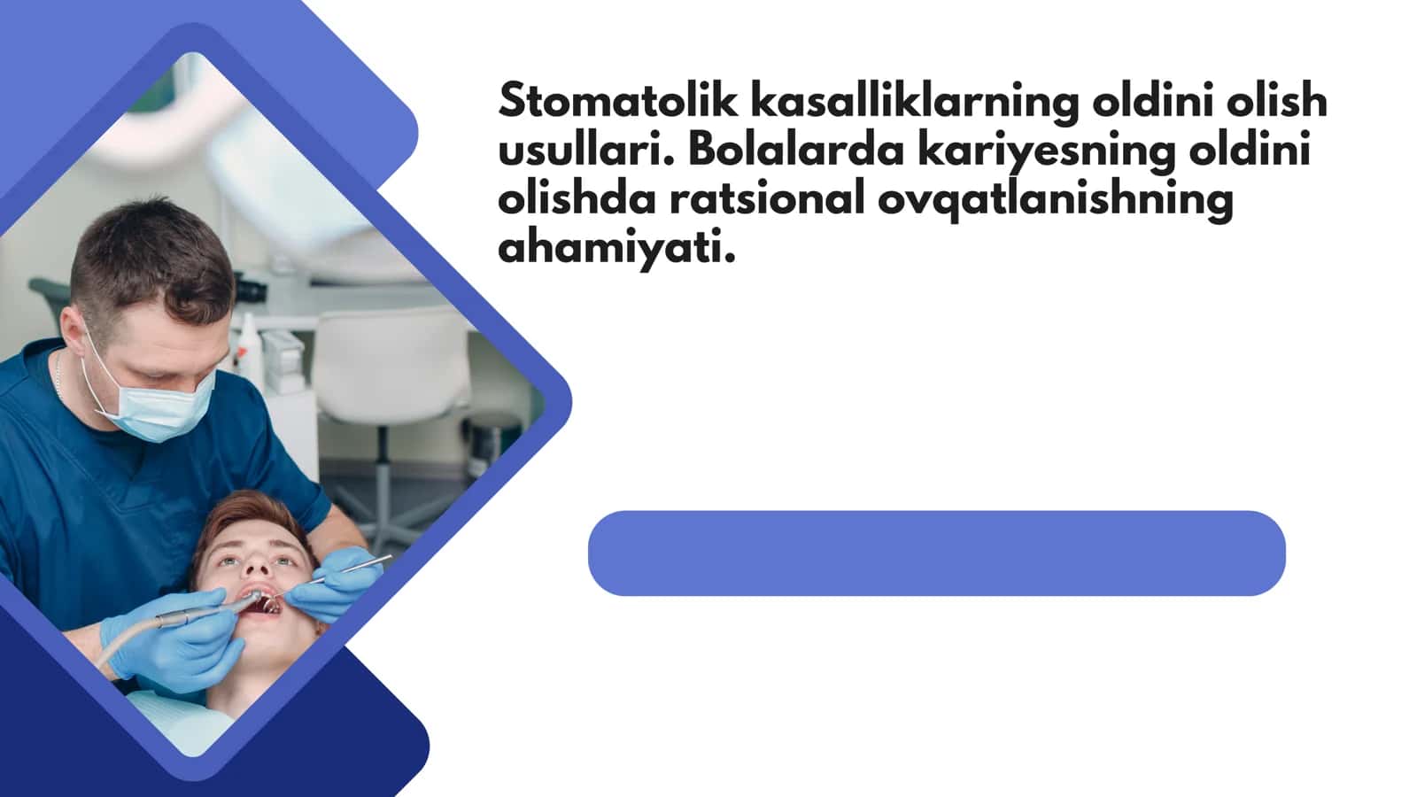 Stomatolik kasalliklarning oldini olish usullari. Bolalarda kariyesning oldini olishda ratsional ovqatlanishning ahamiyati.