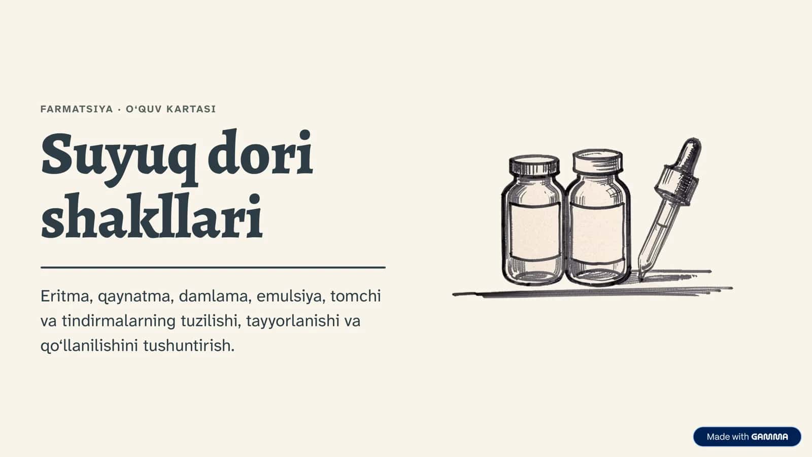 Suyuq dori shakllari