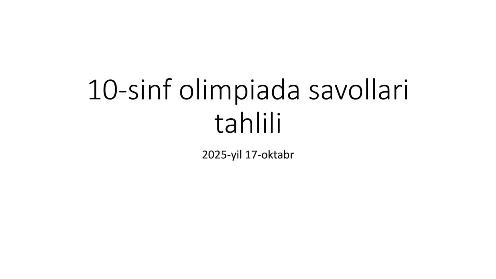 10-sinf olimpiada savollari tahlili