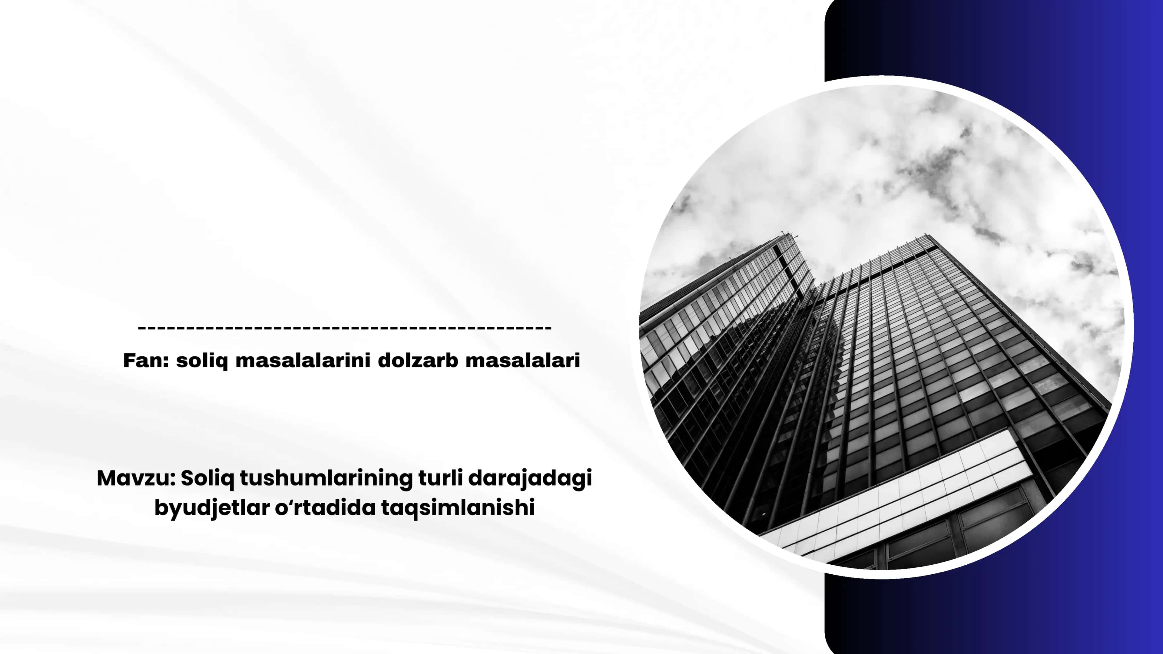 Soliq tizimining dolzab masalalari