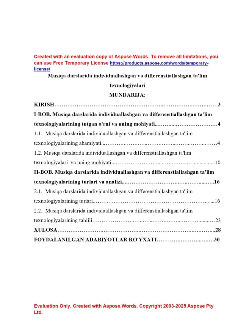 Musiqa darslarida individuallashgan va differenstiallashgan ta'lim texnologiyalari