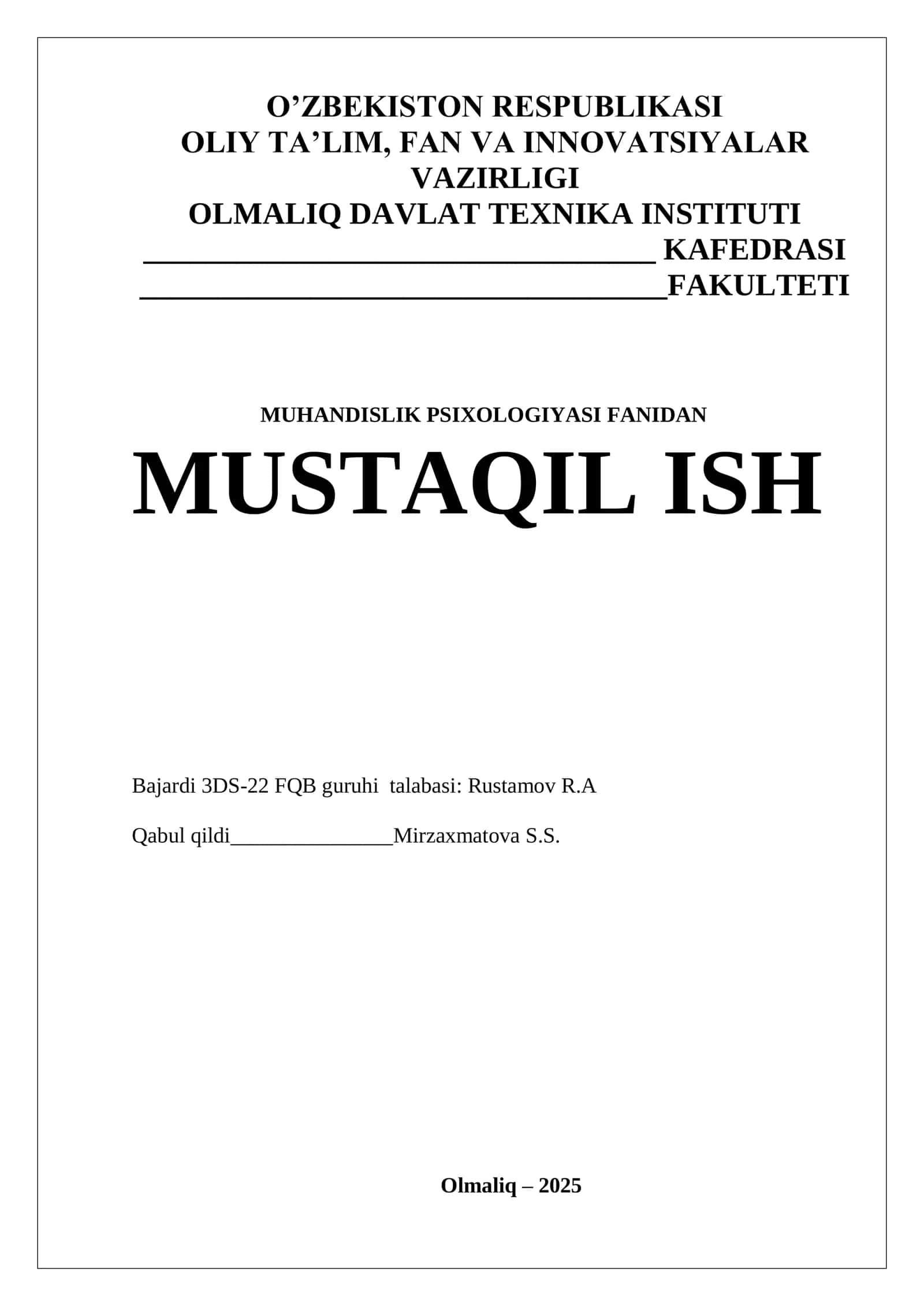 Operator faoliyatini o’rganishga qaratilgan psixologiya metodlari