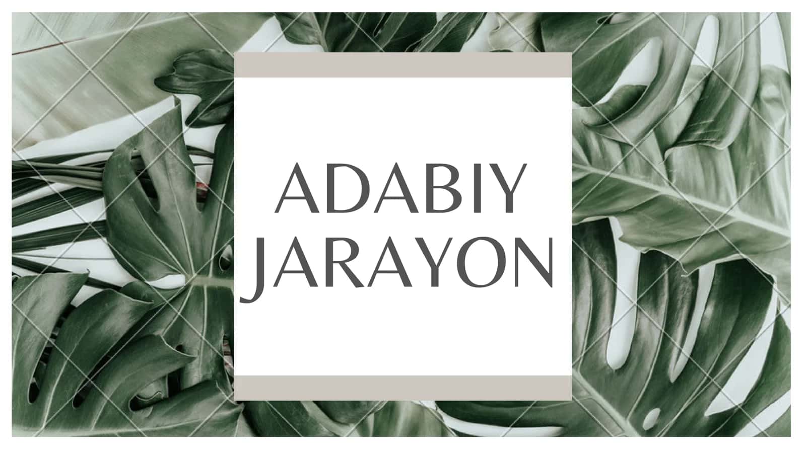 ADABIY JARAYON