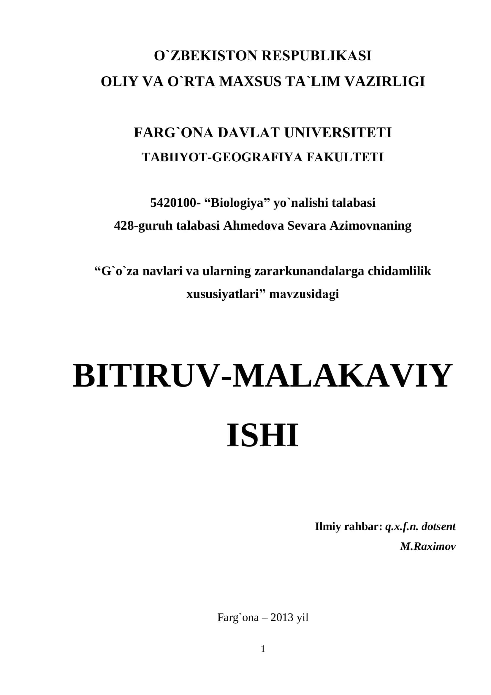 G`o`za navlari va ularning zararkunandalarga chidamlilik xususiyatlari