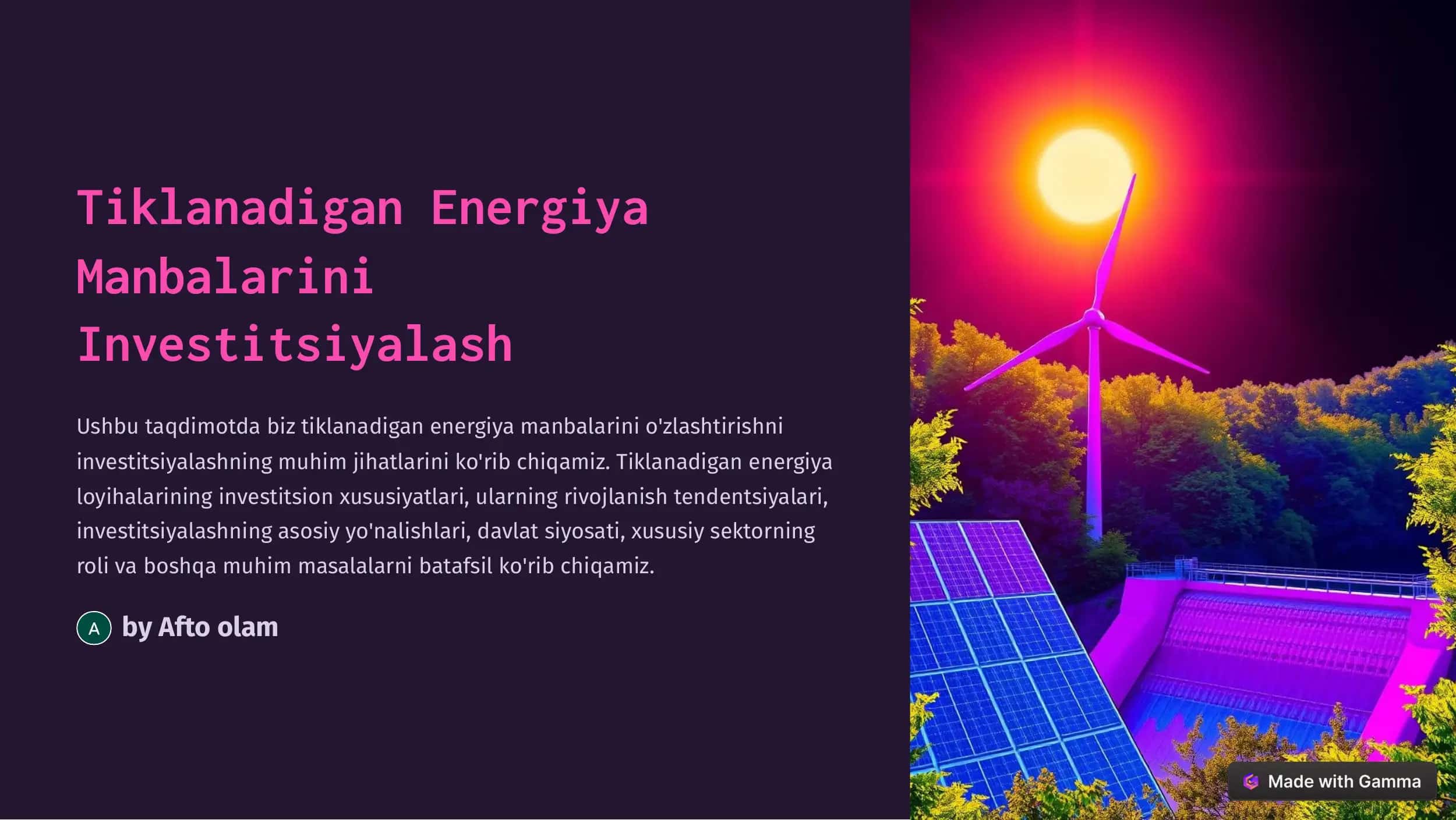 Tiklanadigan Energiya