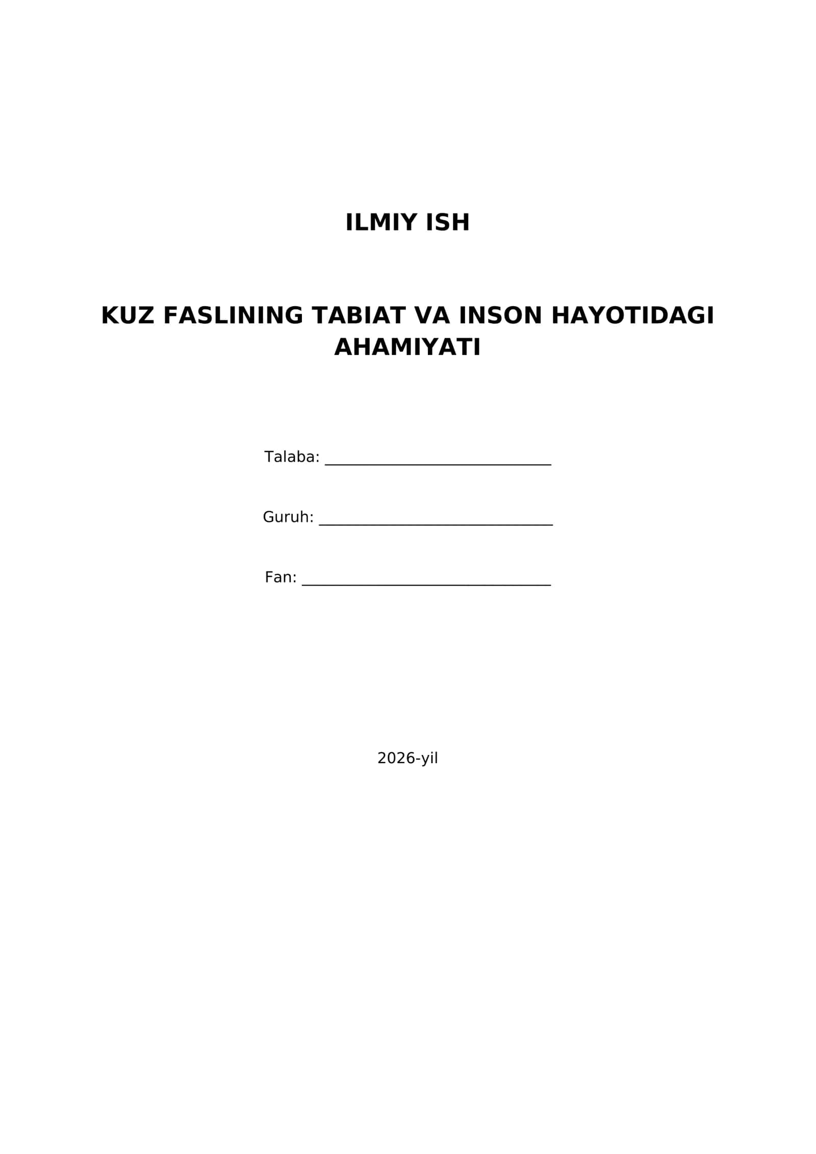 KUZ MAVSUMI HADIQA MAVZU