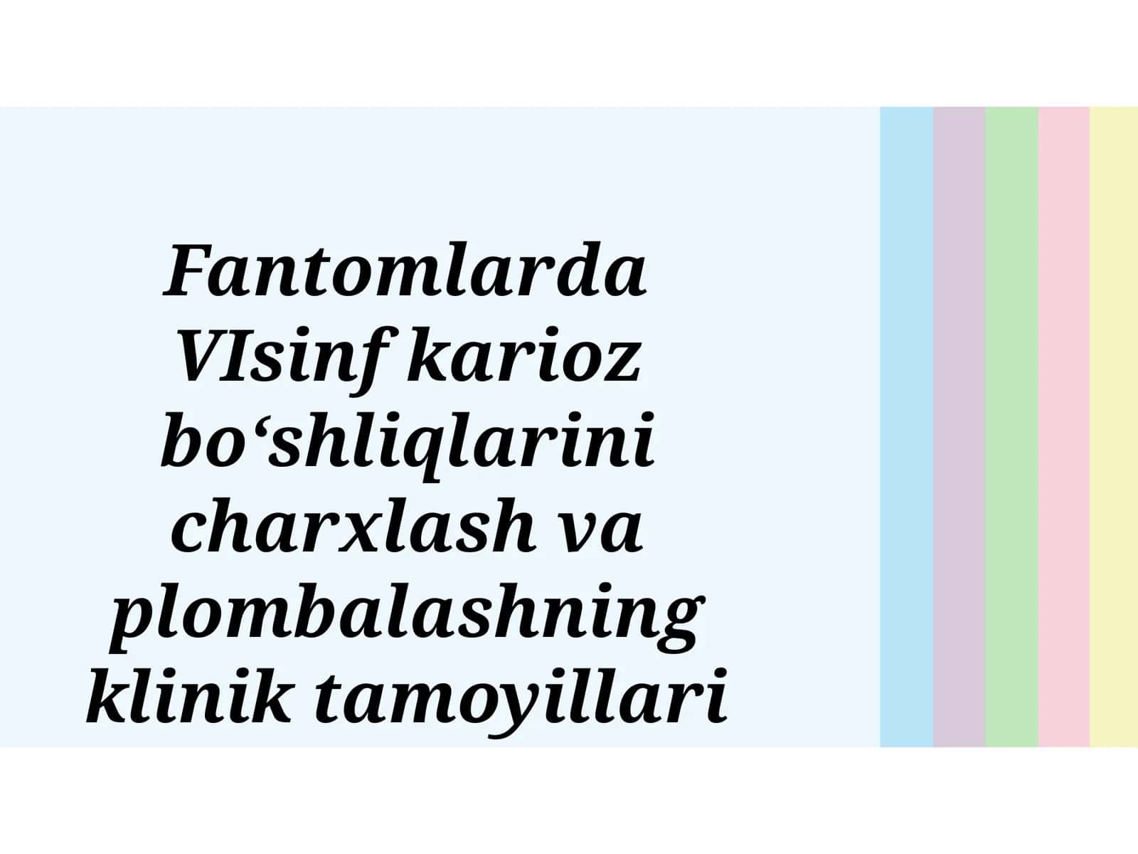 Fantomlarda VIsinf karioz Bo‘s