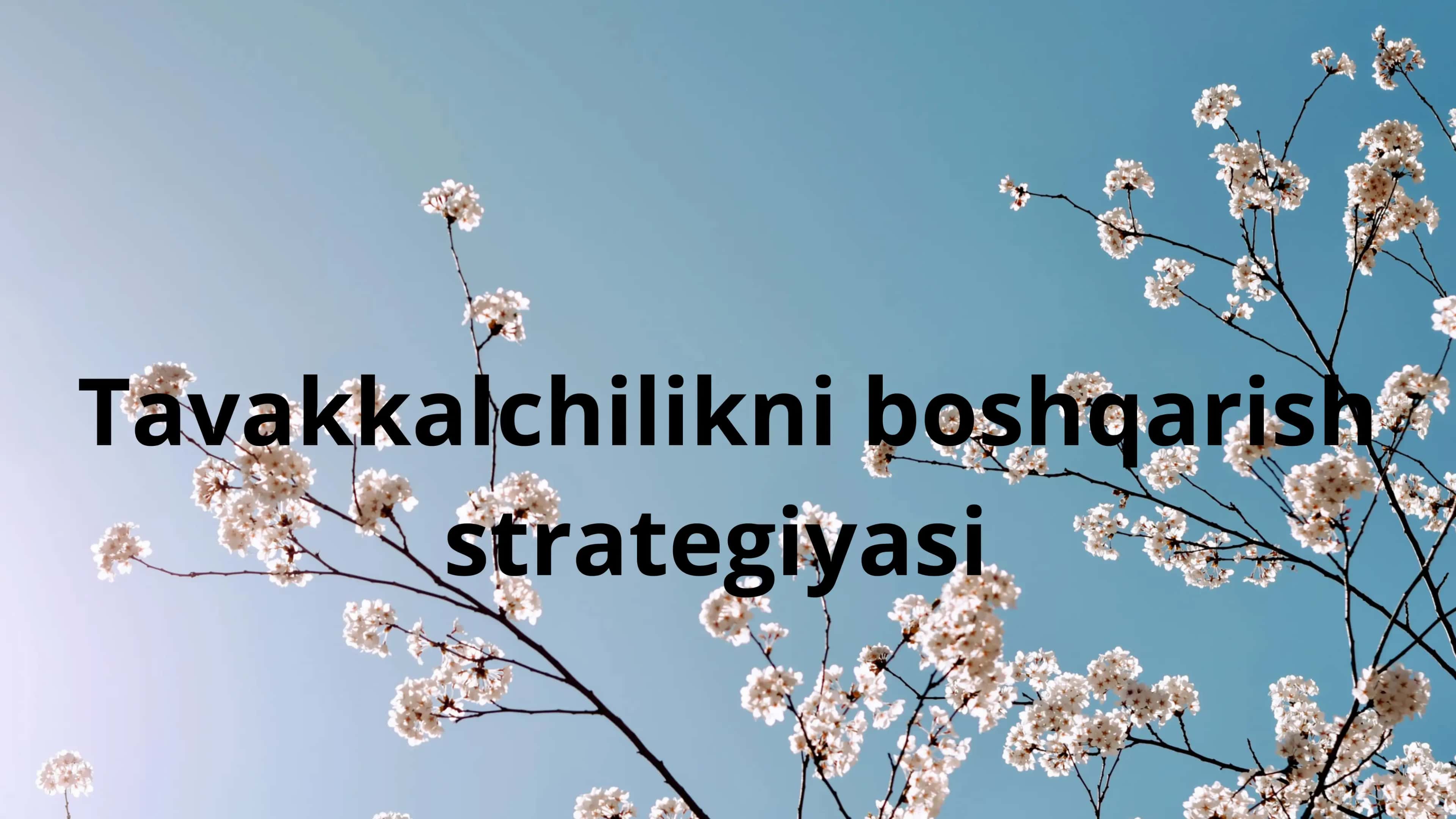 Tavakkalchilikni boshqarish strategiyasi