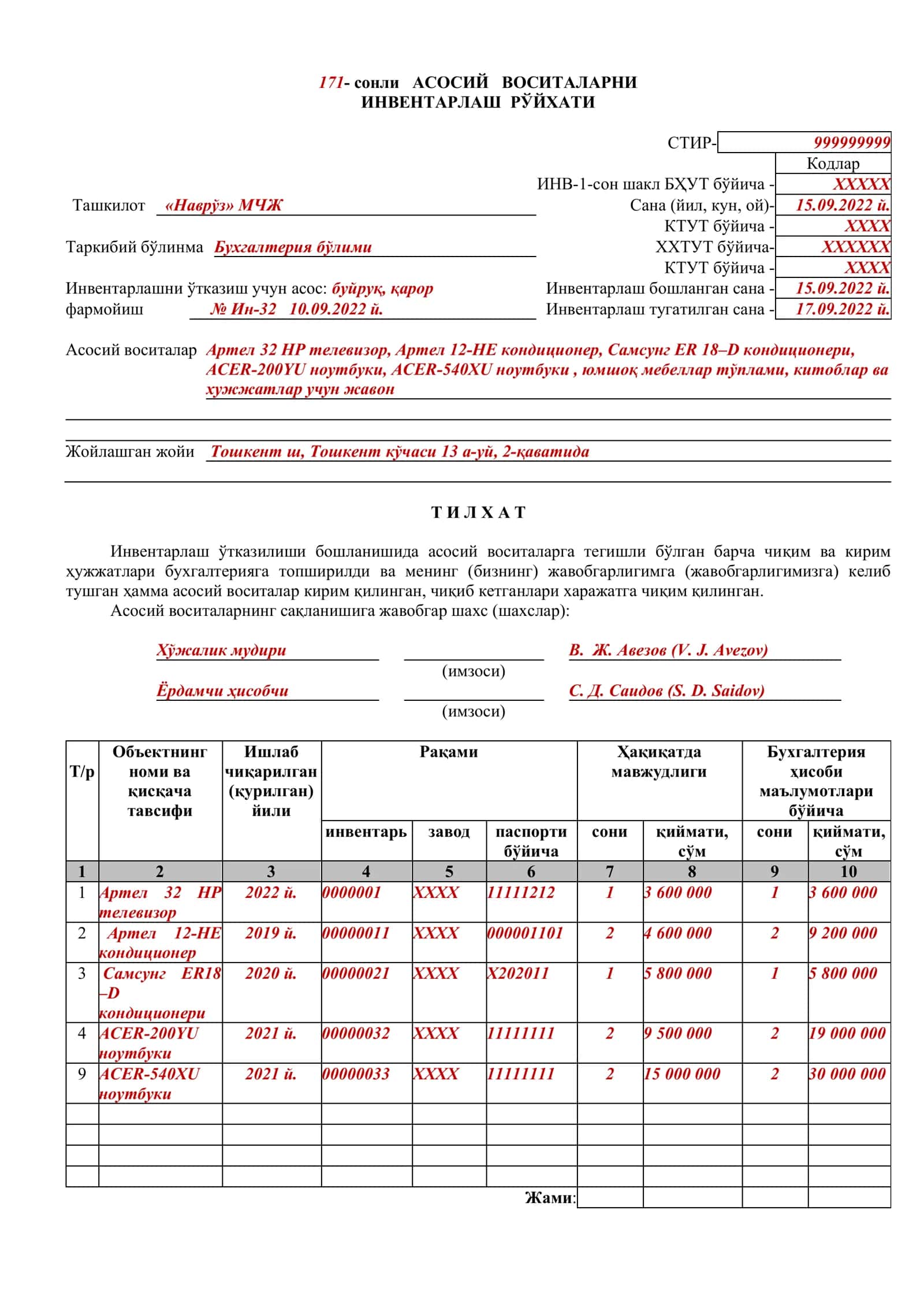 Асосий воситалар