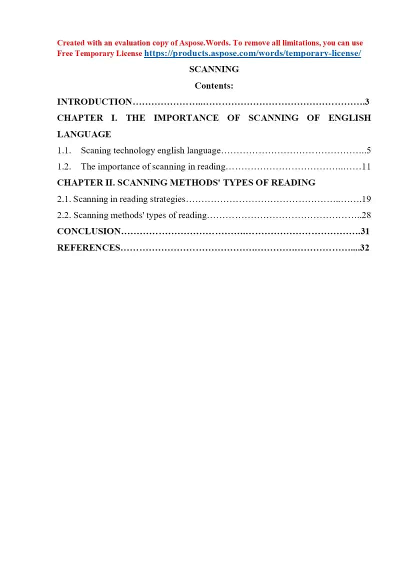Scanning Technology in English Language