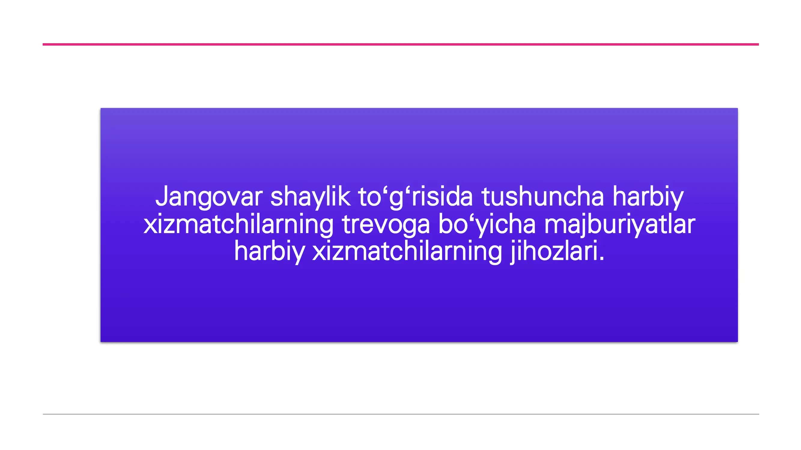 Jangovar tayyorgarlik