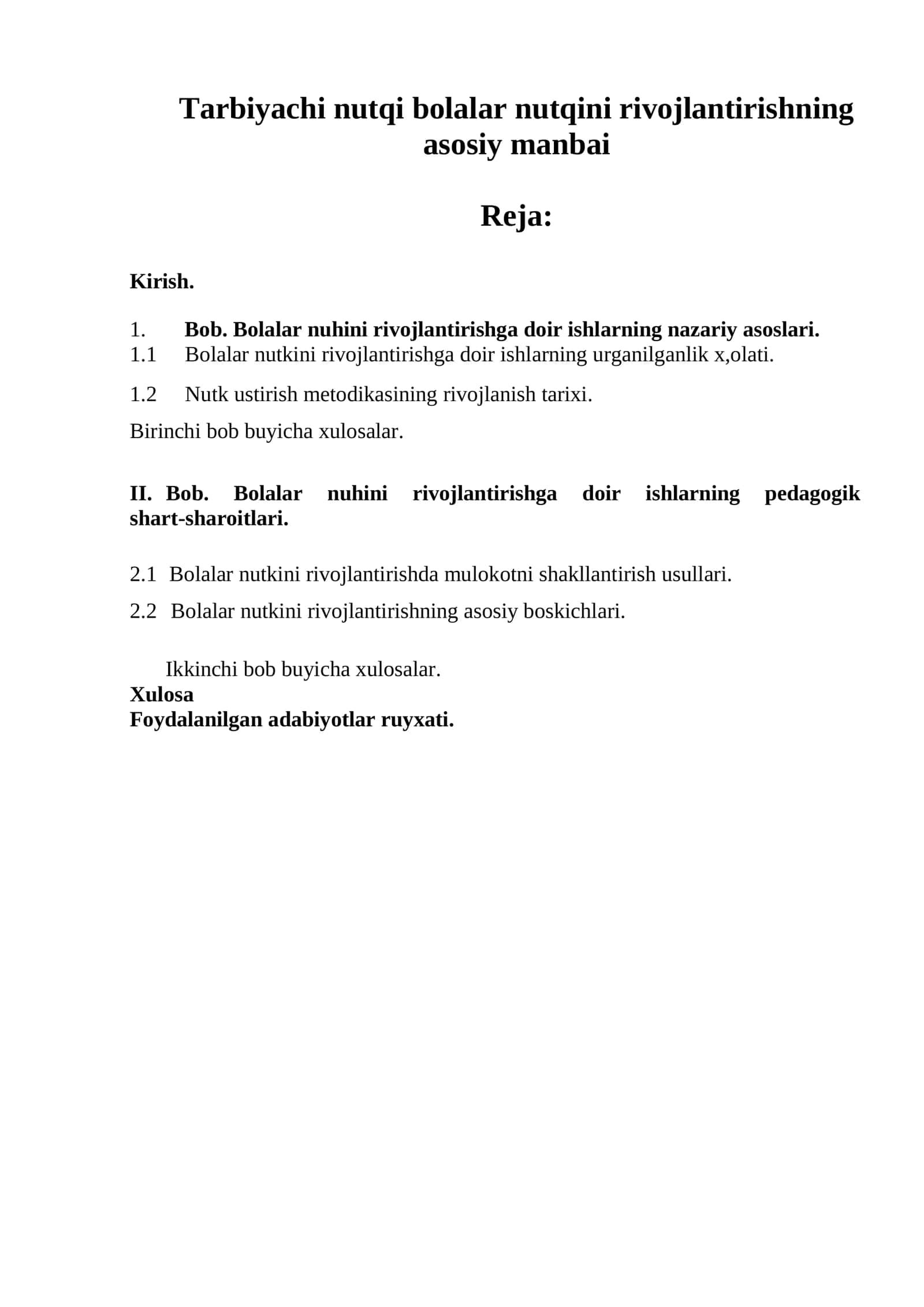 Bolalar nutkini rivojlantirish