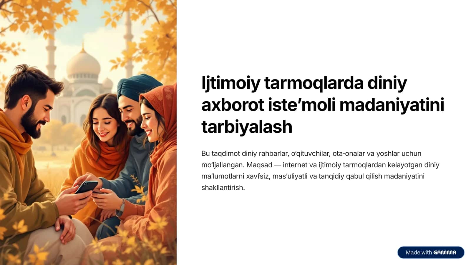 Ijtimoiy tarmoqlarda diniy axborot isteʼmoli madaniyatini tarbiyalash