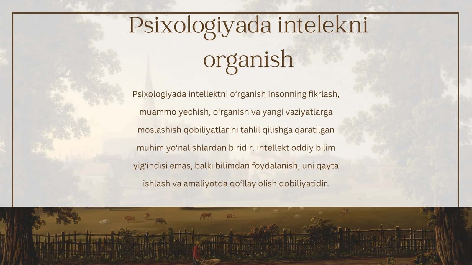 Psixologiyada intelekni organish