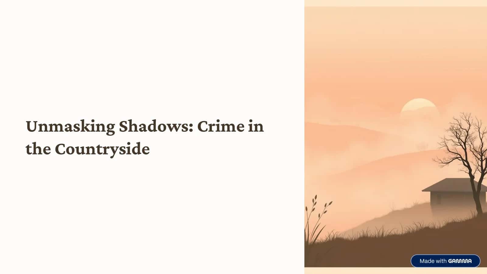 Unmasking Shadows: Crime in the Countryside