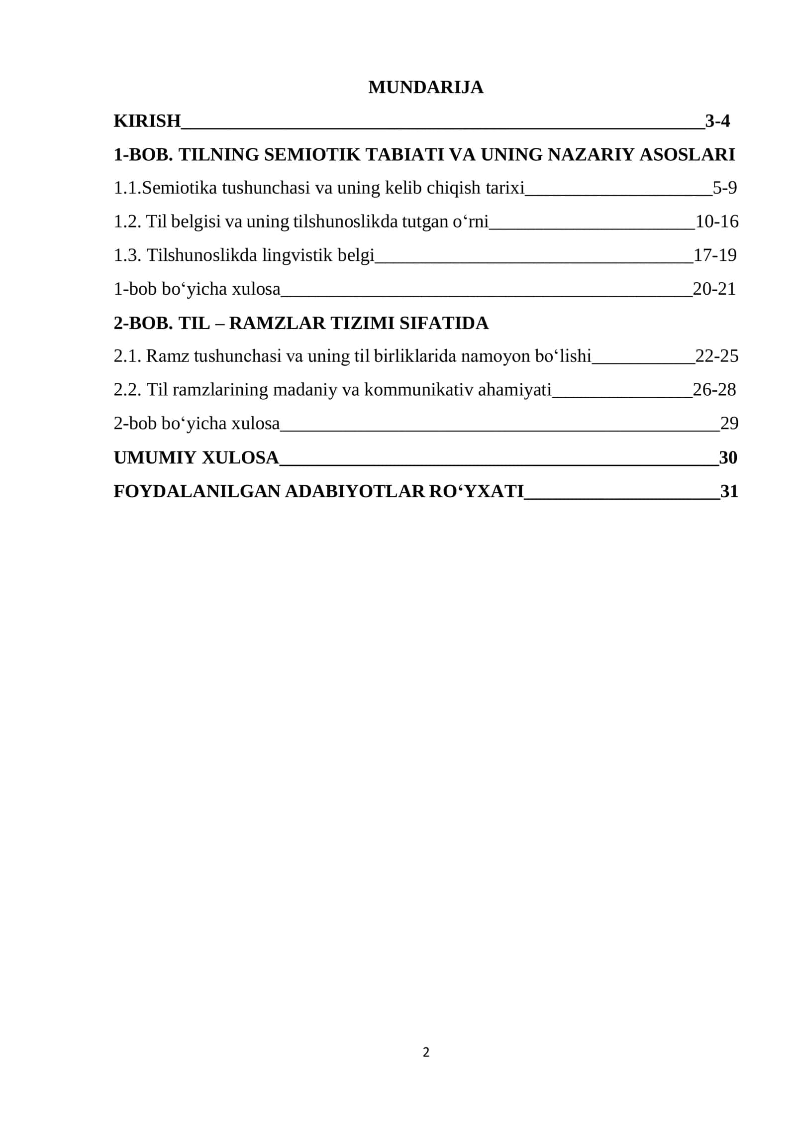 TILNING SEMIOTIK TABIATI. TIL– RAMZLAR TIZIMI