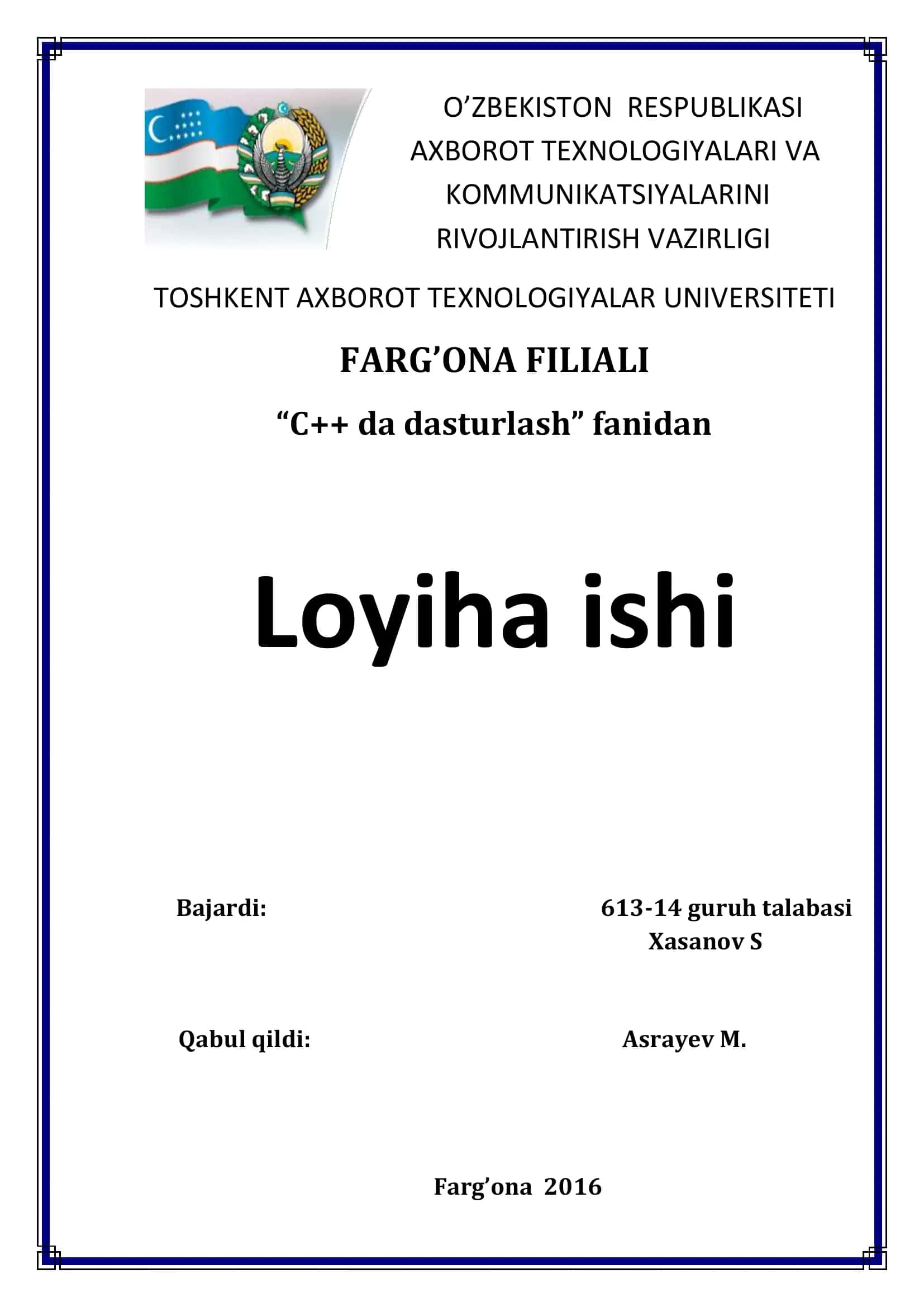 Muzey expanatlarini ro’yxatga olish dasturiy ta’minotini yaratish