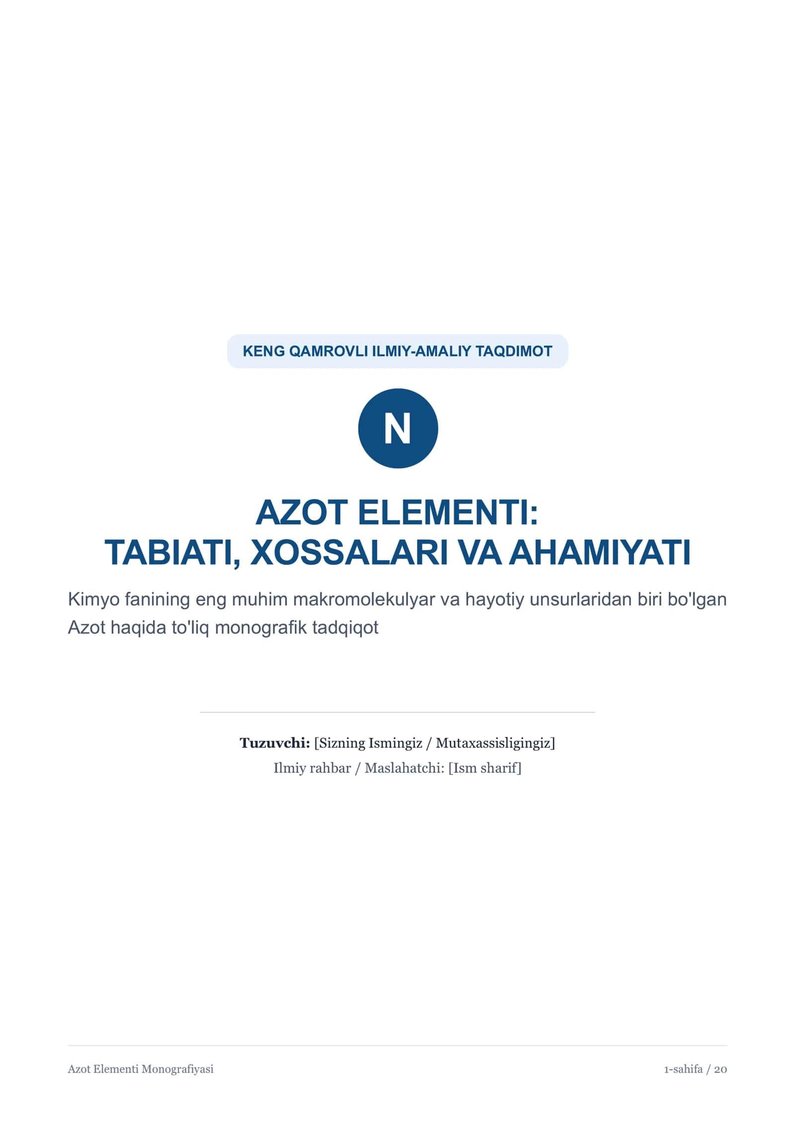 Azot Elementi Monografiyasi