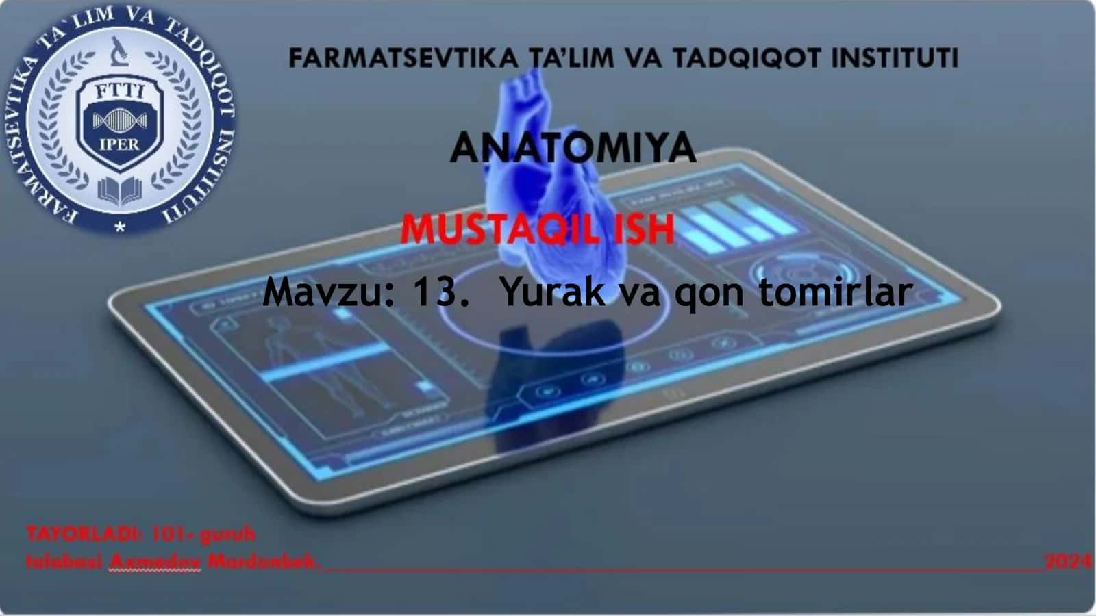 Yurak va qon tomirlar
